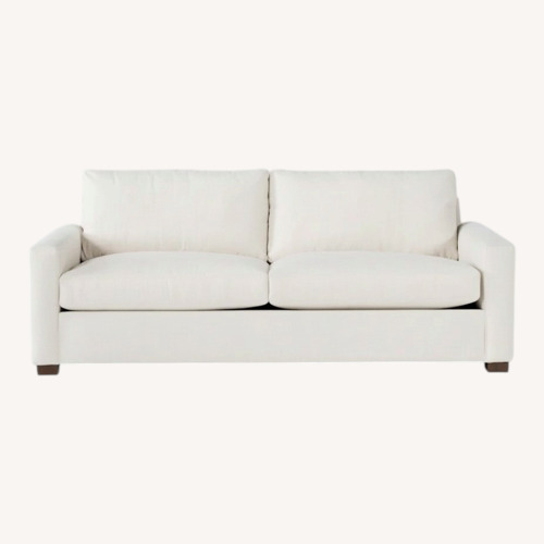 Used Living Spaces Magnolia White Fabric Sofa for sale on AptDeco
