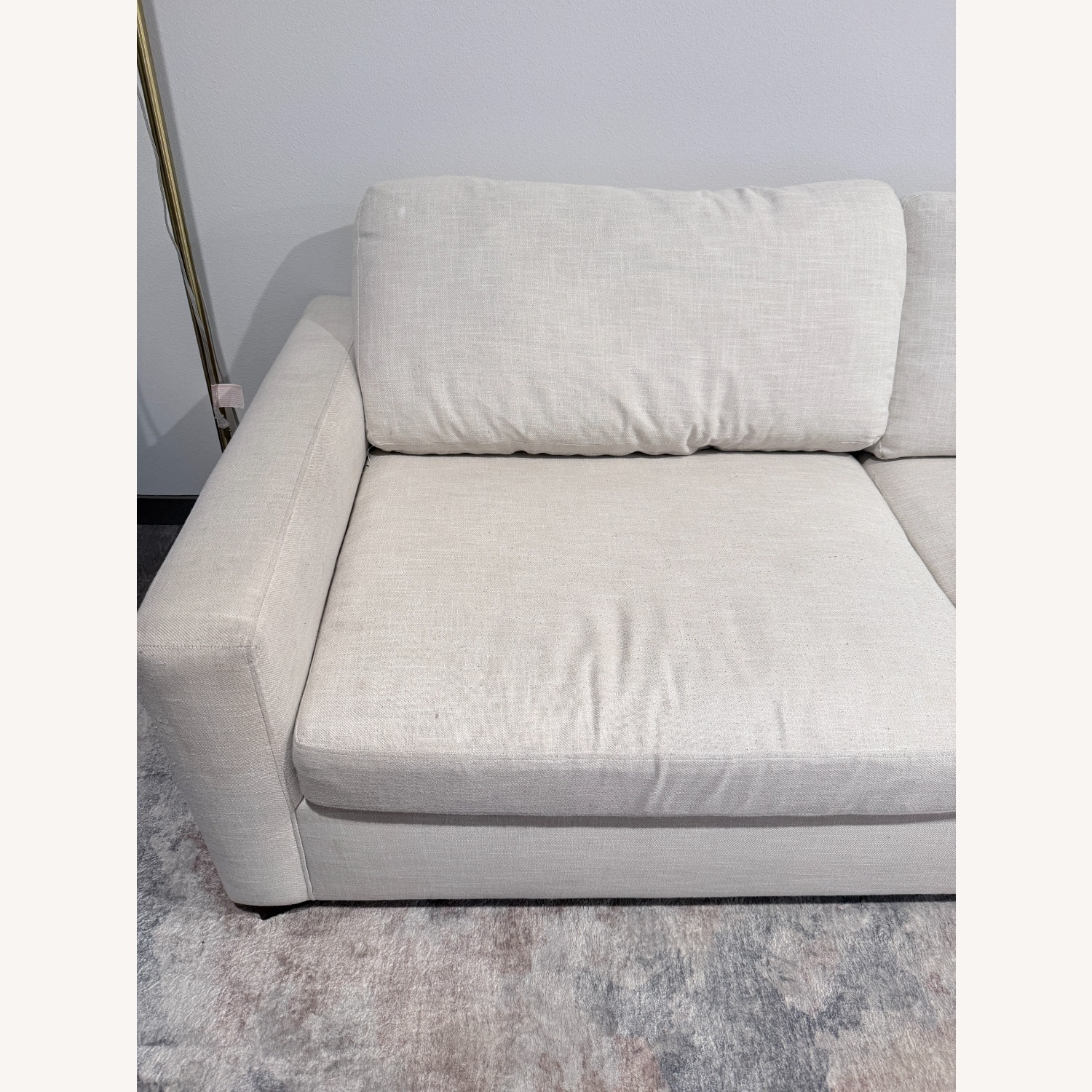 Living Spaces Magnolia White Fabric Sofa - image-4