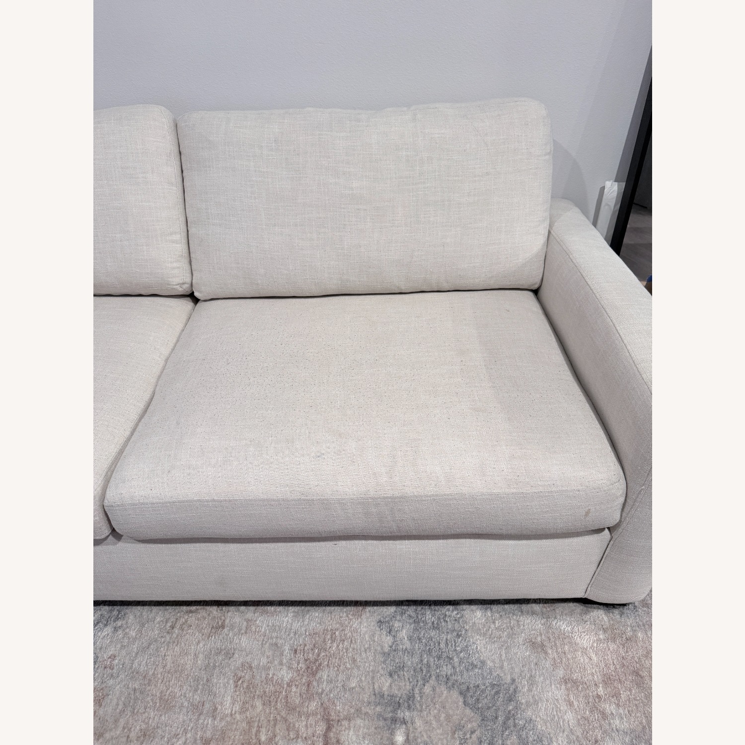 Living Spaces Magnolia White Fabric Sofa - image-5