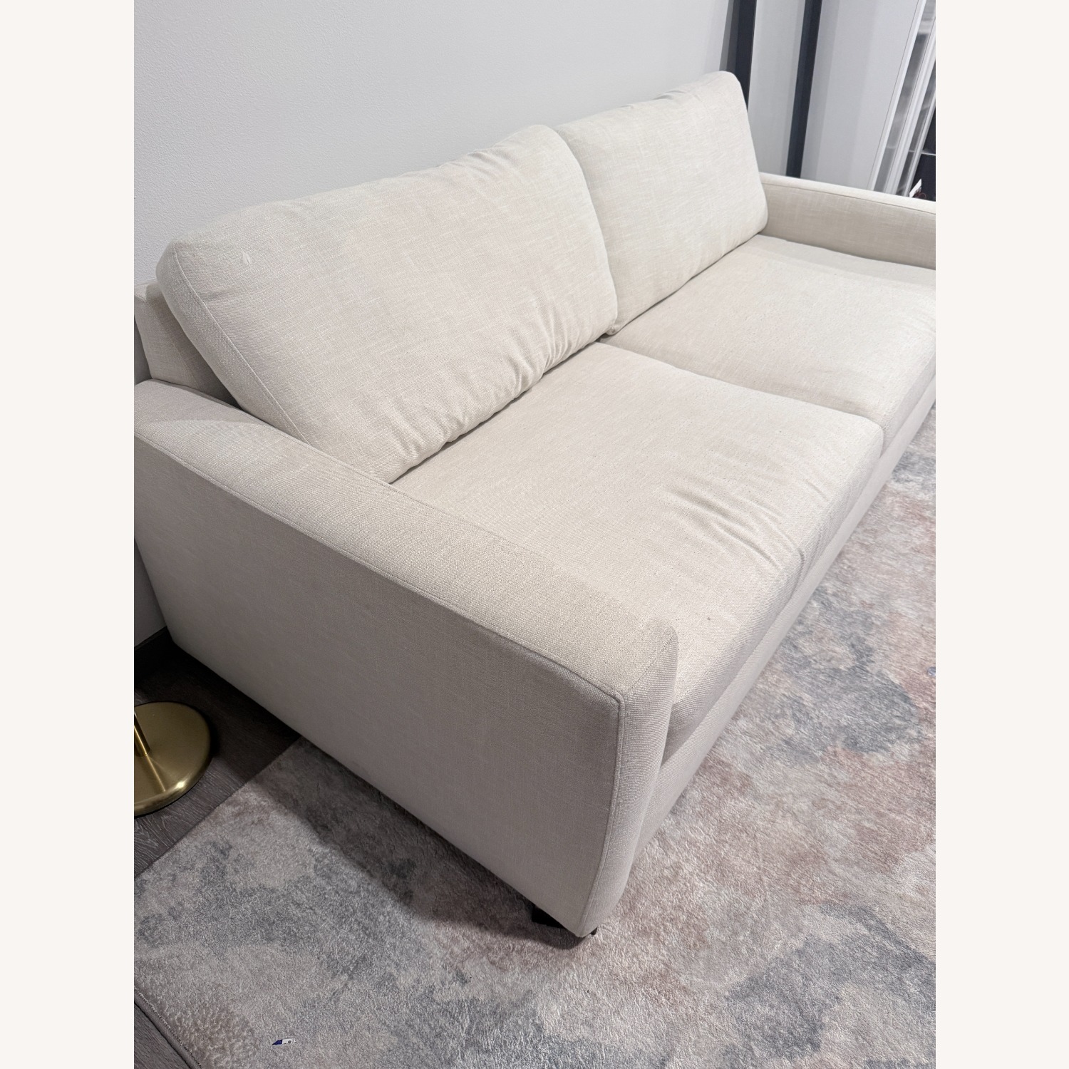 Living Spaces Magnolia White Fabric Sofa - image-3