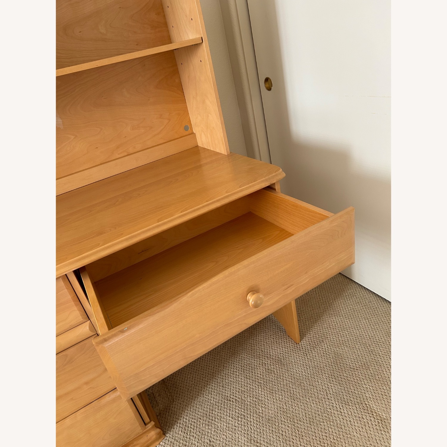 Solid Pine Wood Desk and Hutch - image-4