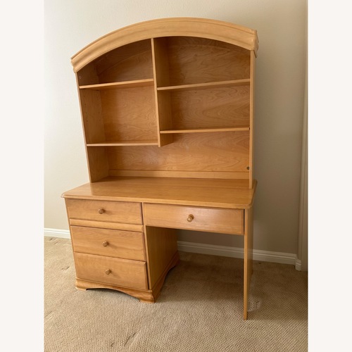 Used Solid Pine Wood Desk and Hutch for sale on AptDeco