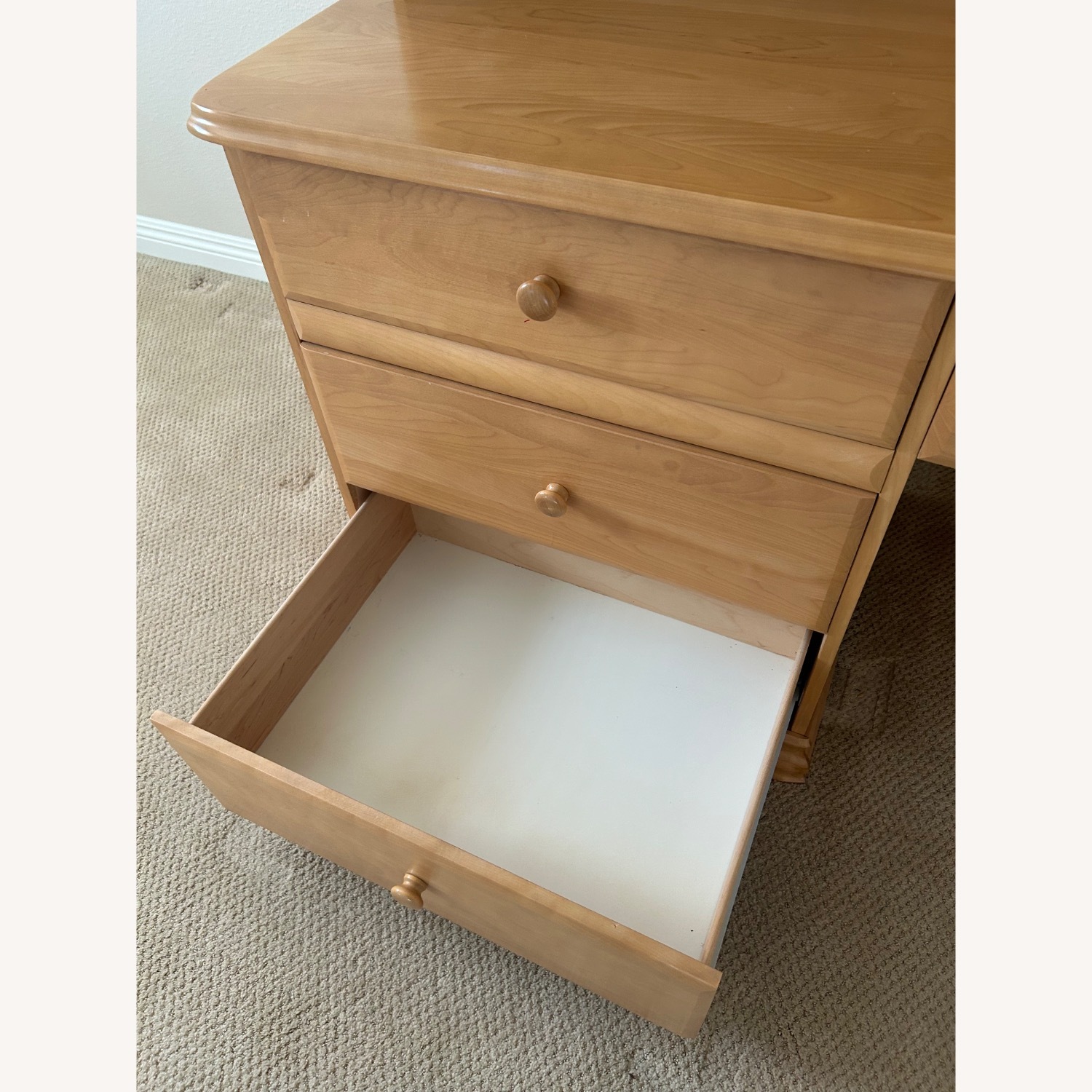 Solid Pine Wood Desk and Hutch - image-6