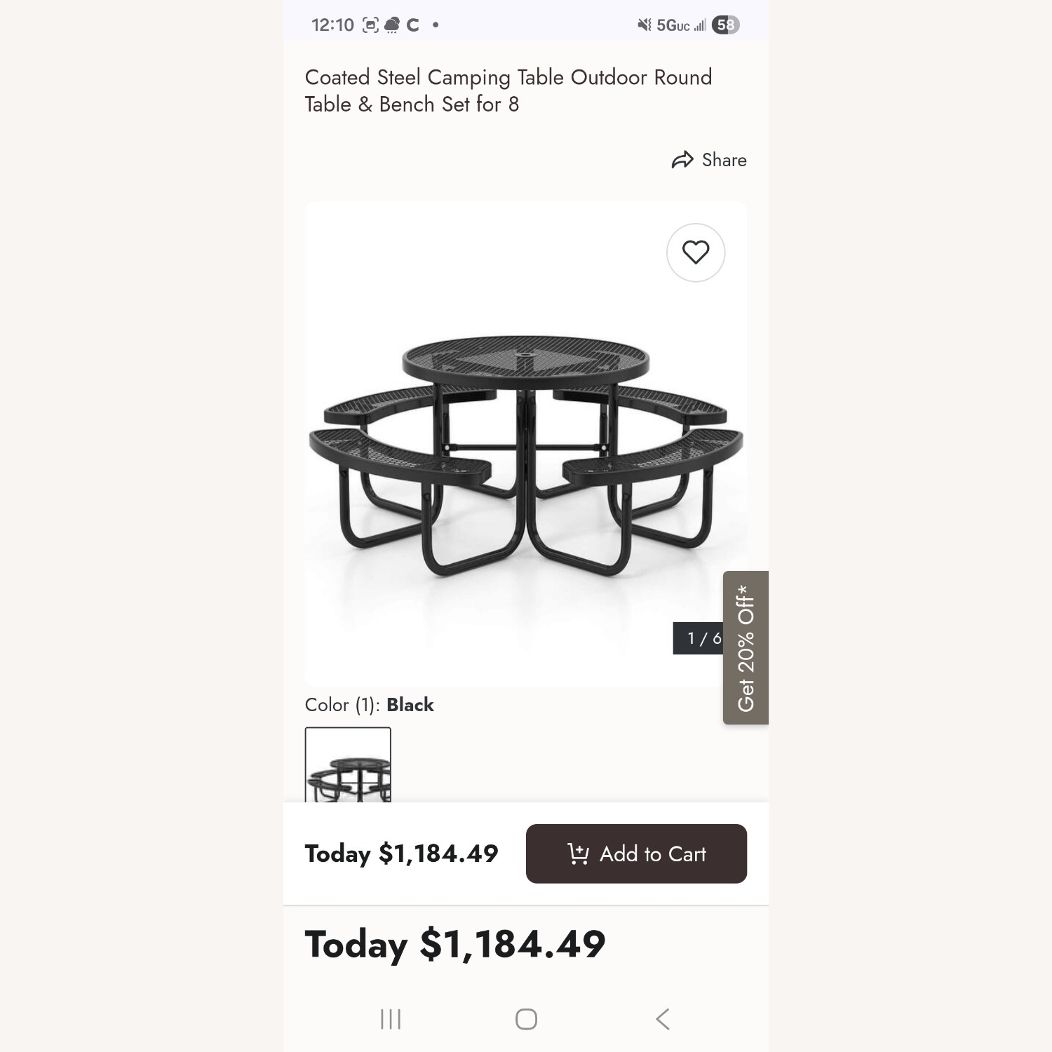 Black Stainless Steel Patio Furniture - image-1