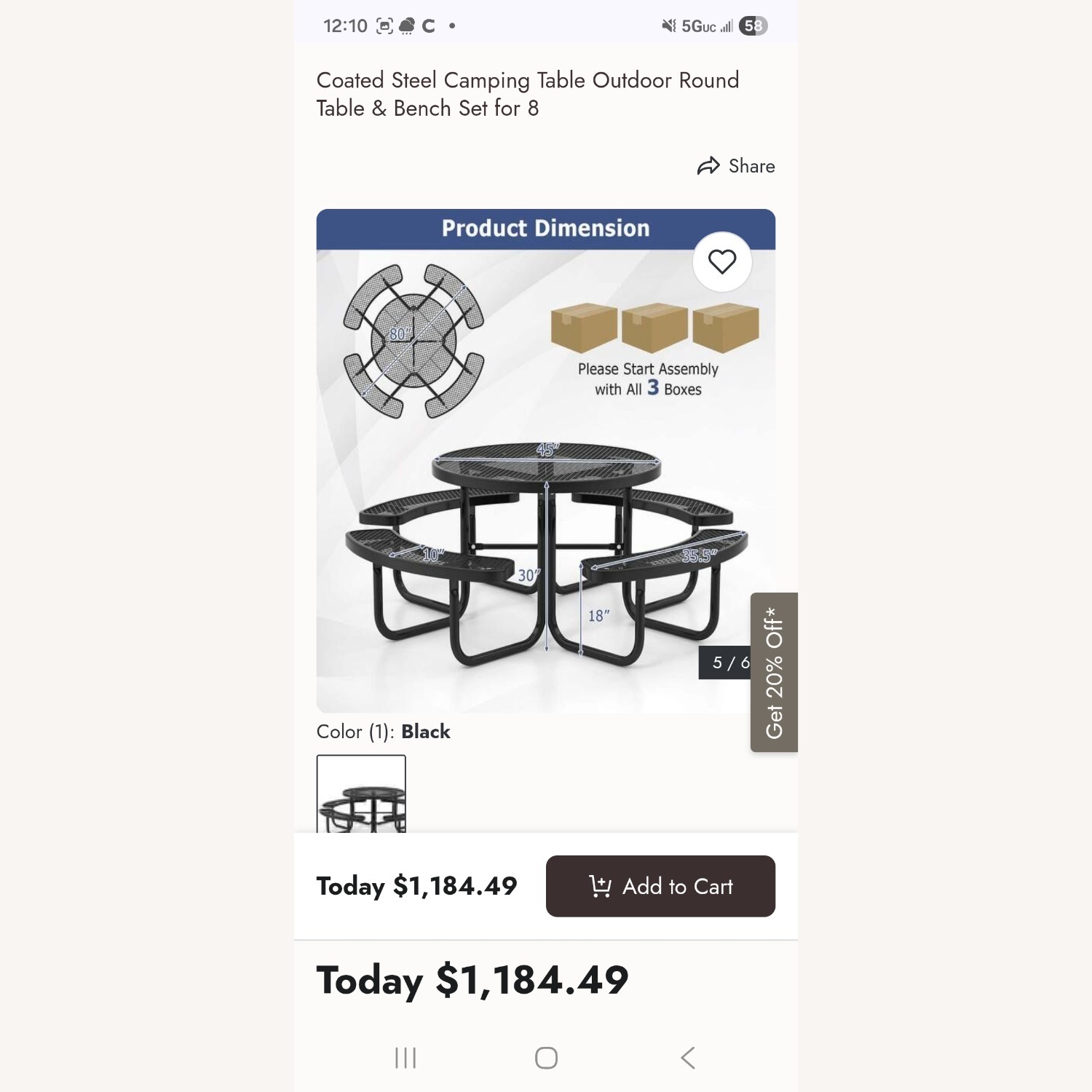 Black Stainless Steel Patio Furniture - image-2