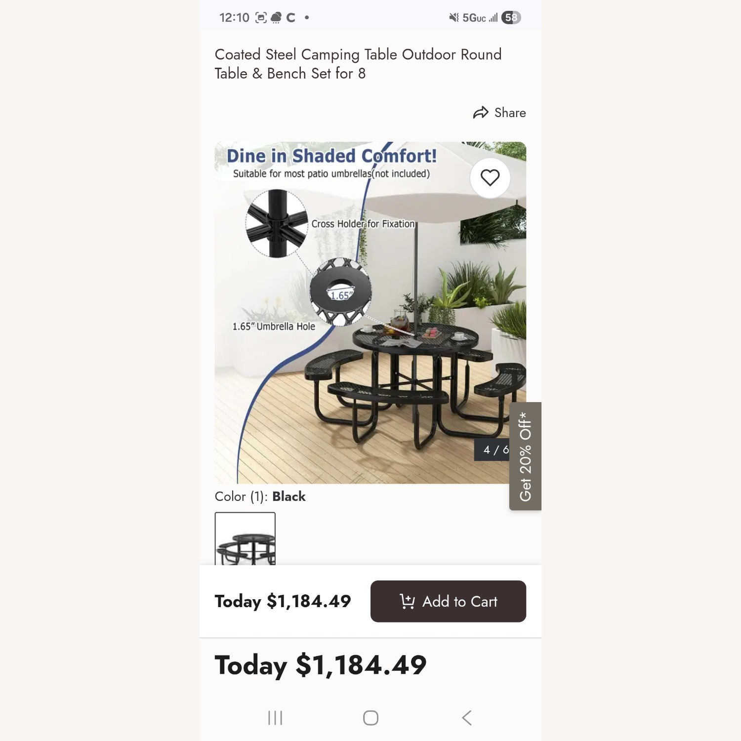 Black Stainless Steel Patio Furniture - image-4