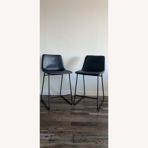 Used Target Black Faux Leather Stool for sale on AptDeco