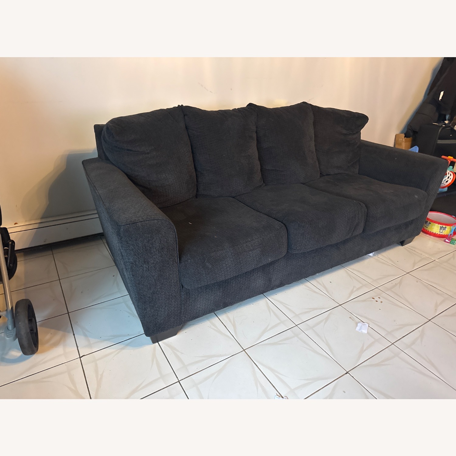 Raymour & Flanigan 3 Seat Sofa - Ash Black  - image-3