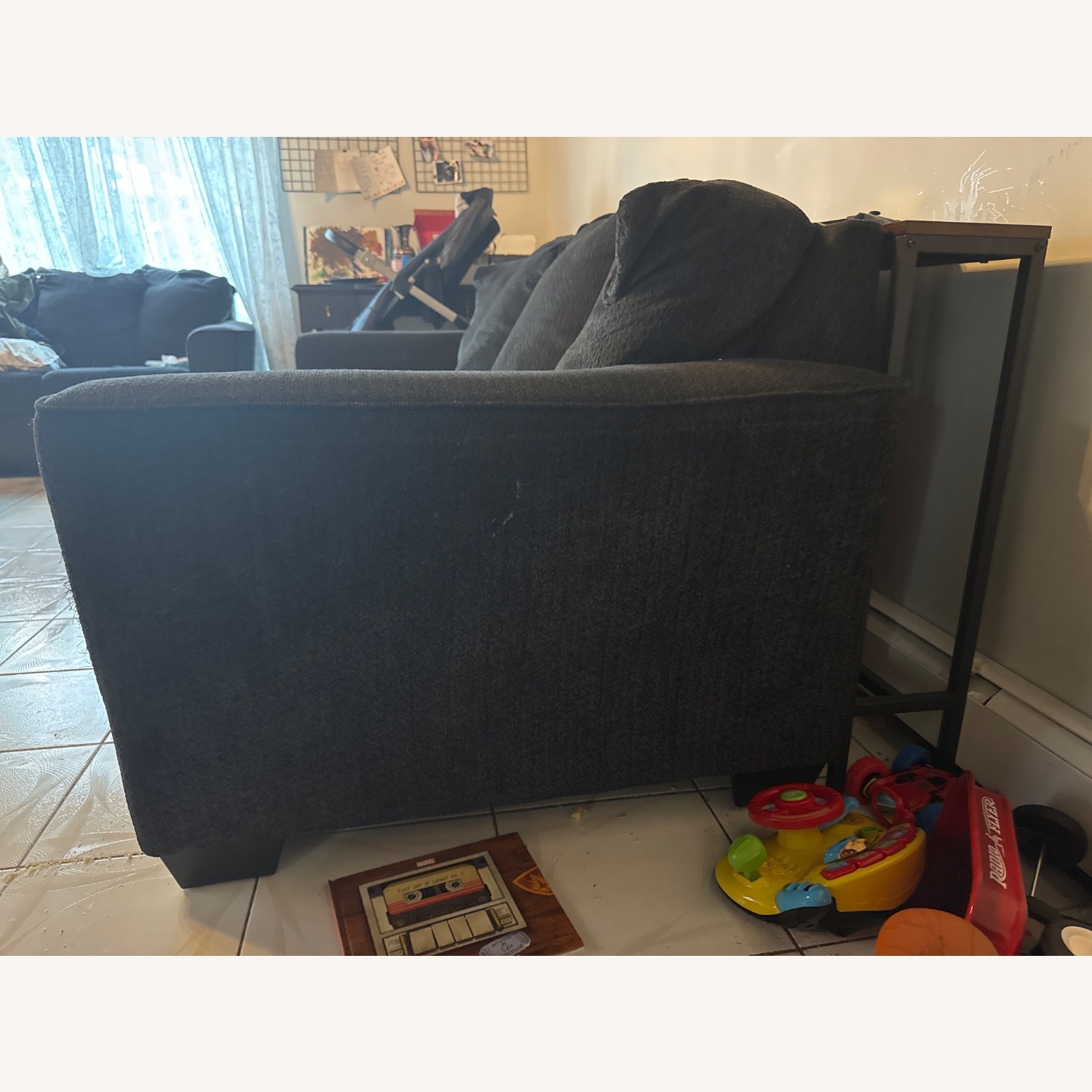 Raymour & Flanigan 3 Seat Sofa - Ash Black  - image-2