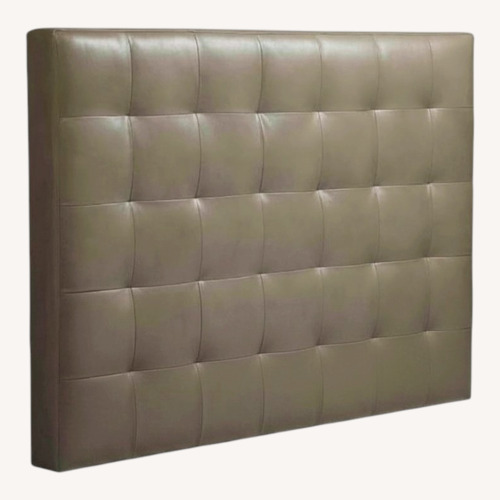 Used West Elm Light Gray Leather Headboard for sale on AptDeco