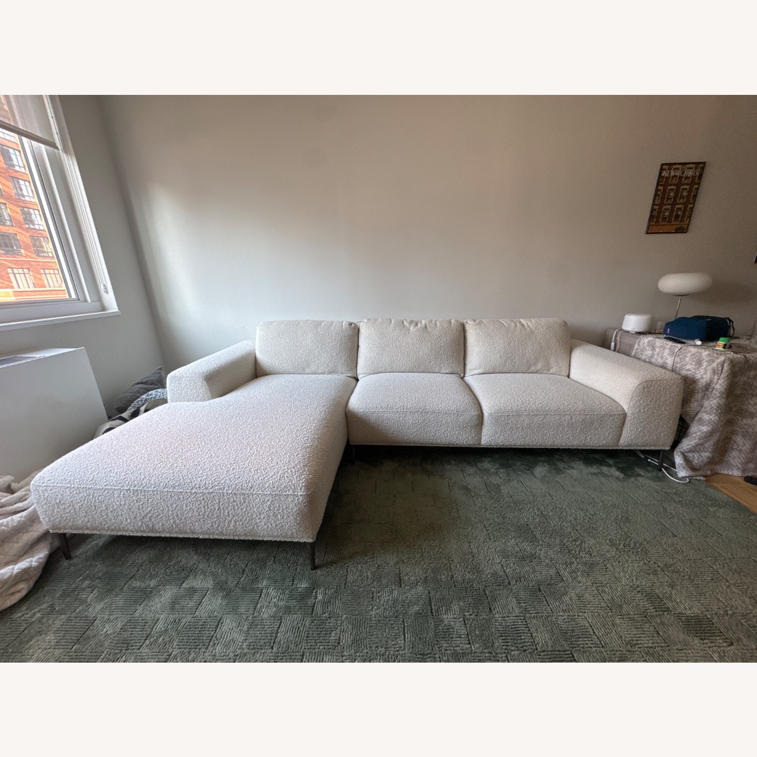 Poly and Bark White Boucle Sectional Couch - image-2