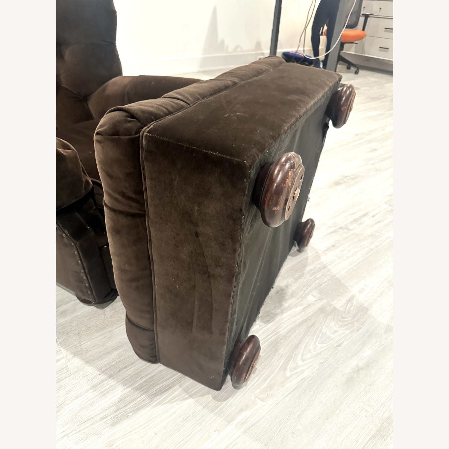 Ralph Lauren Dark Brown Velvet Armchair - image-8