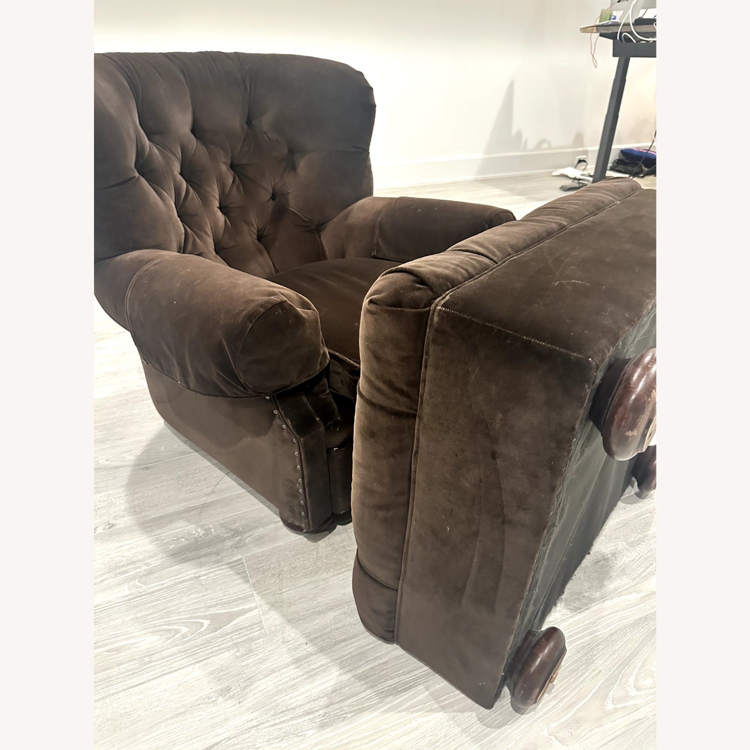 Ralph Lauren Dark Brown Velvet Armchair - image-9