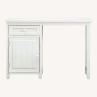 Pottery Barn White Desk & upholstered chair 