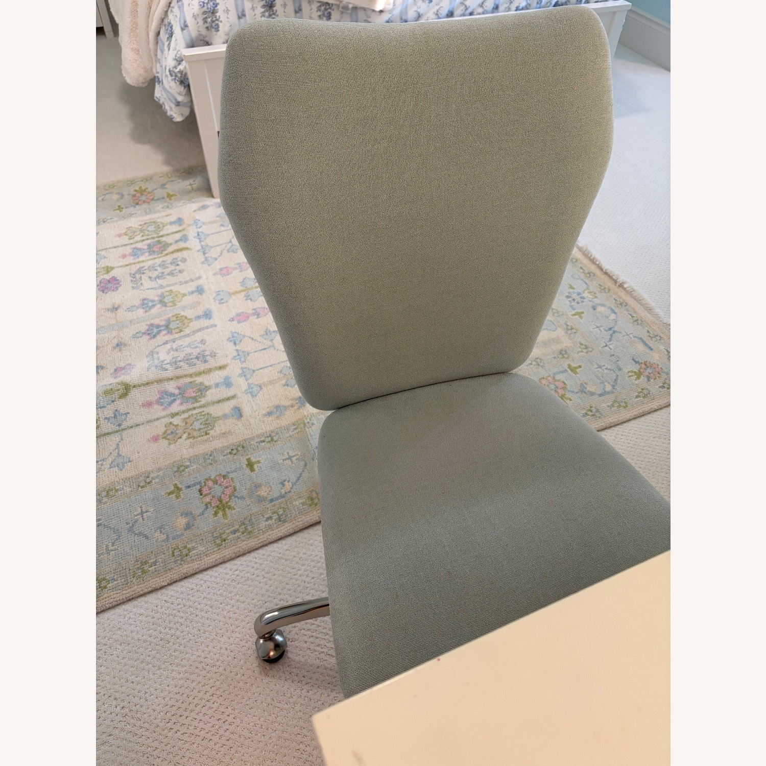 Pottery Barn White Desk & upholstered chair  - image-6