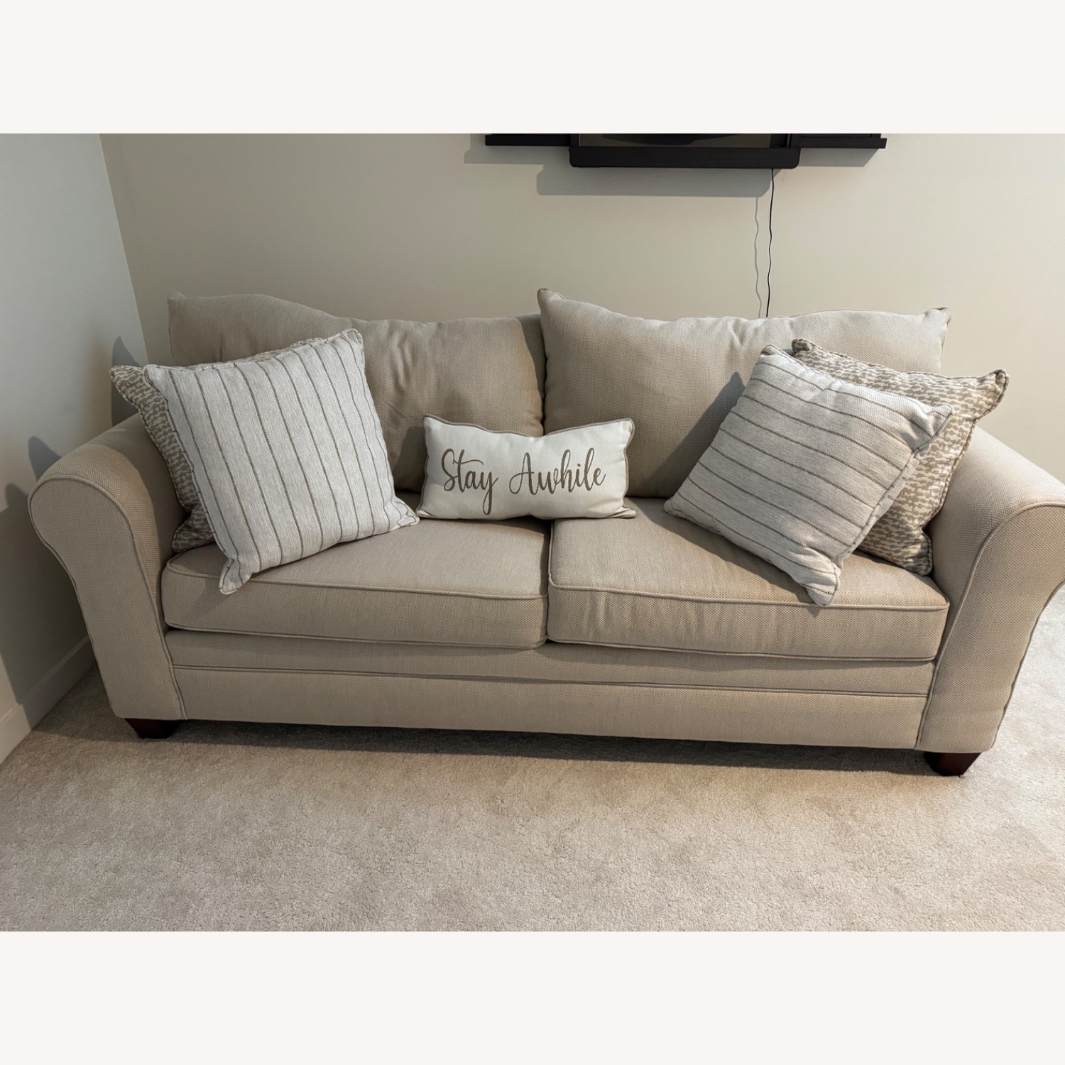 Light Brown Fabric Sleeper Sofa - image-1