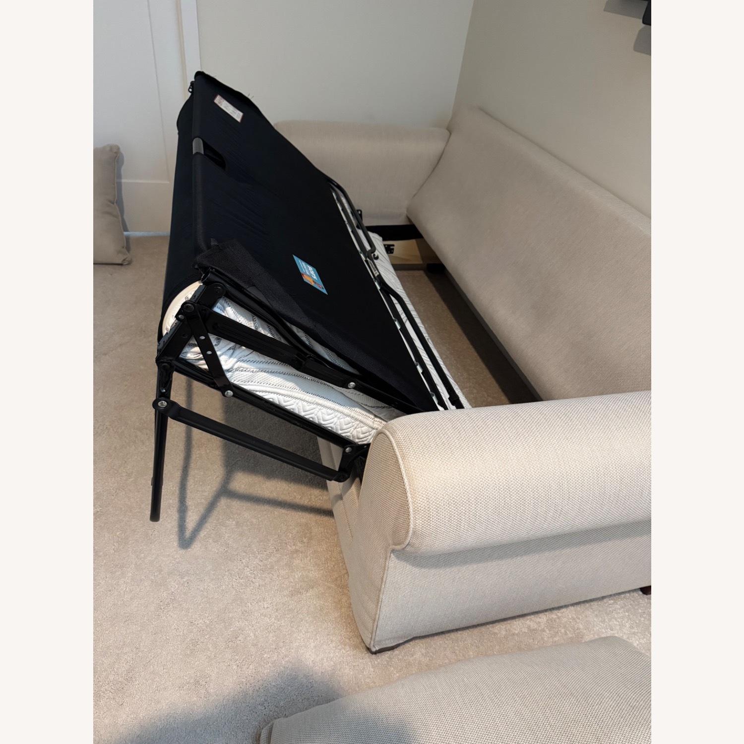 Light Brown Fabric Sleeper Sofa - image-3