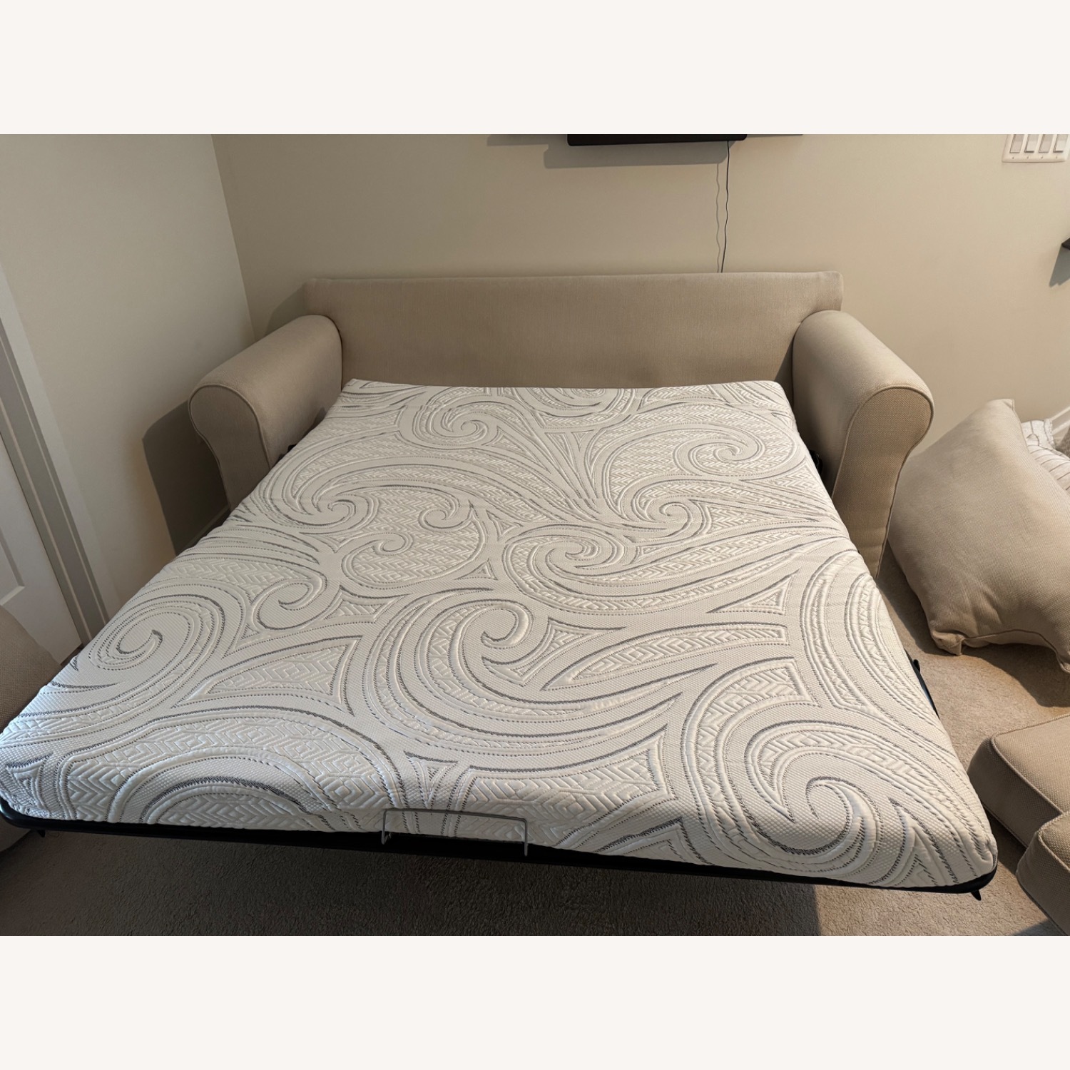 Light Brown Fabric Sleeper Sofa - image-5