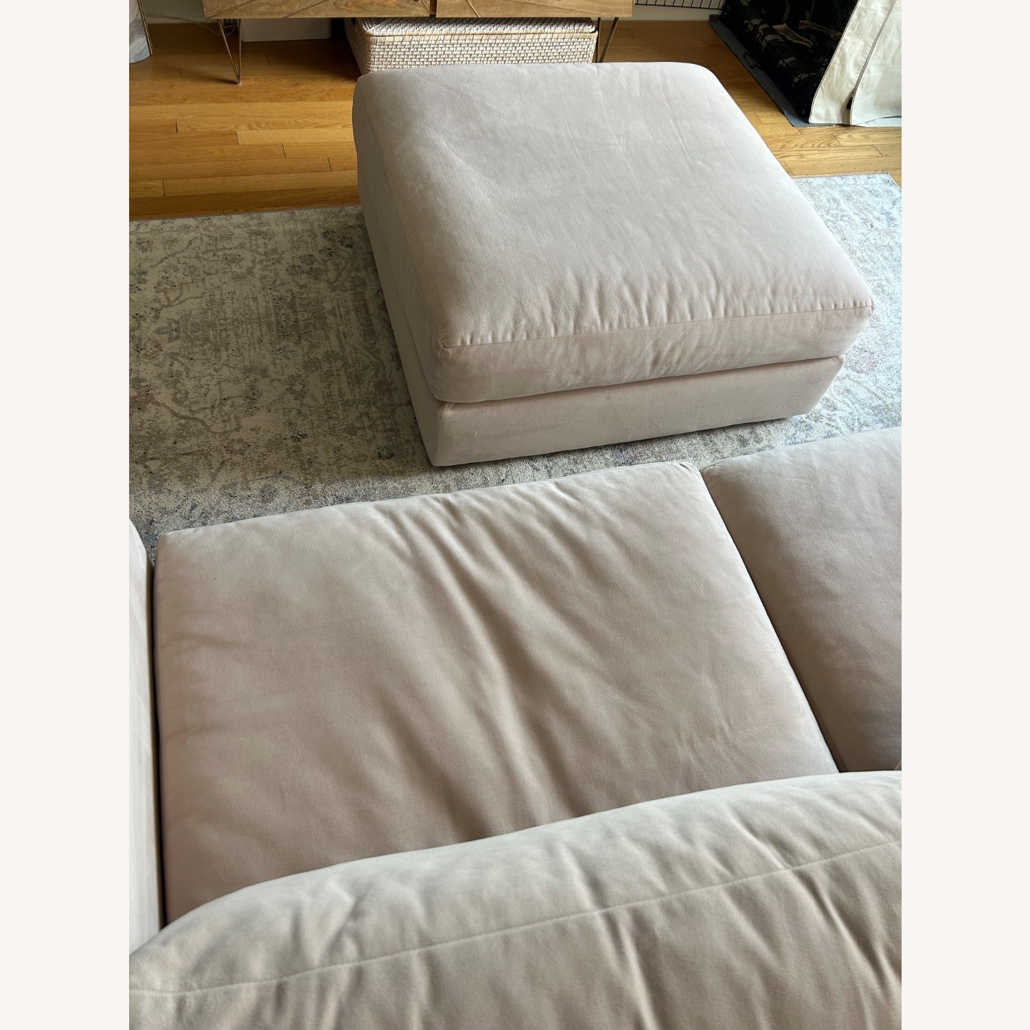 West Elm Urban Dusty Blush Ottoman - image-2