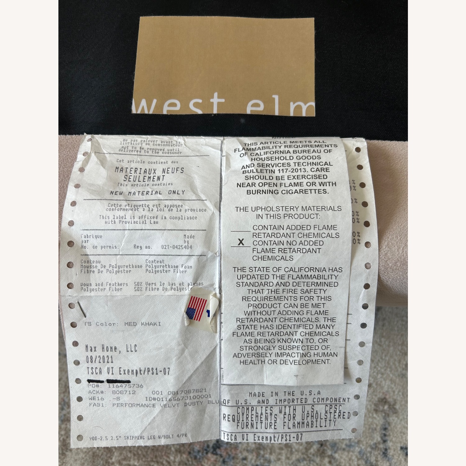 West Elm Urban Dusty Blush Sofa - image-7