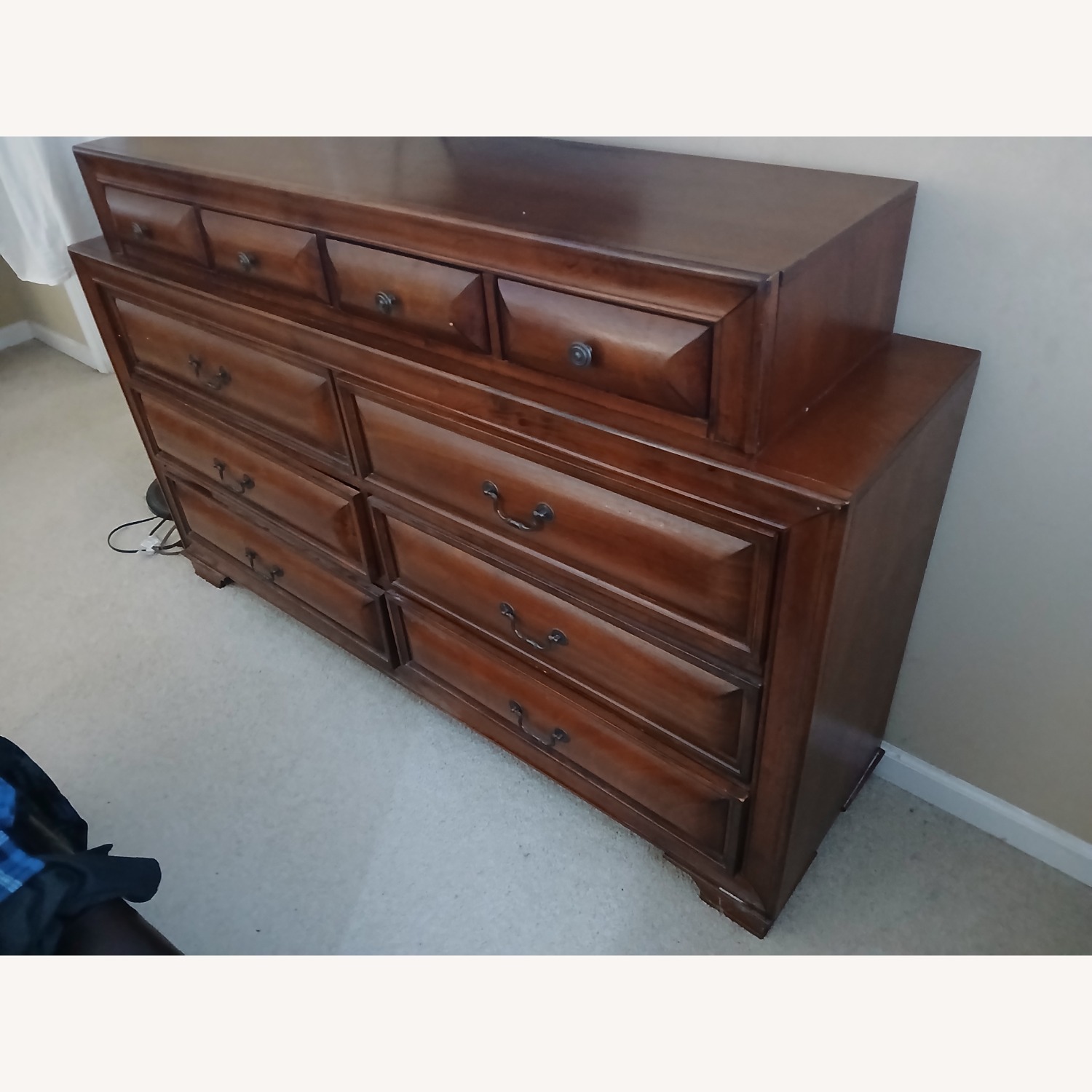Dark Brown Wood Dresser - image-2