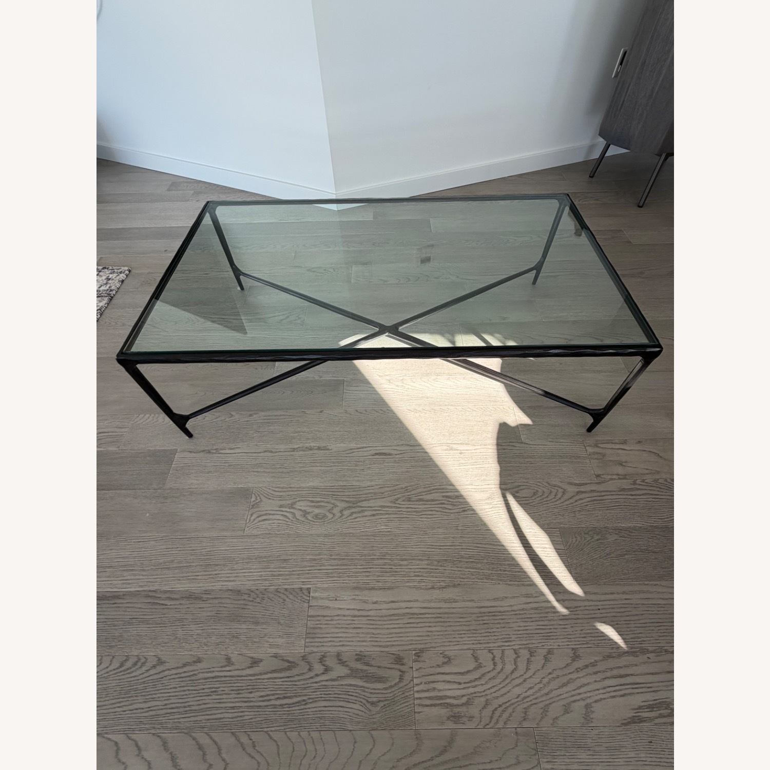 Restoration Hardware Thaddeus Glass Square Coffee Table - image-2