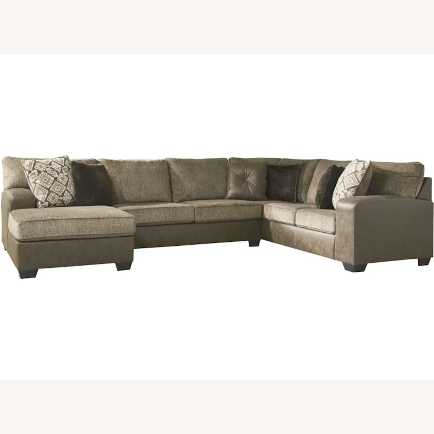 Ashley Furniture Dark Brown Fabric 3+ Seater Sofa - image-4