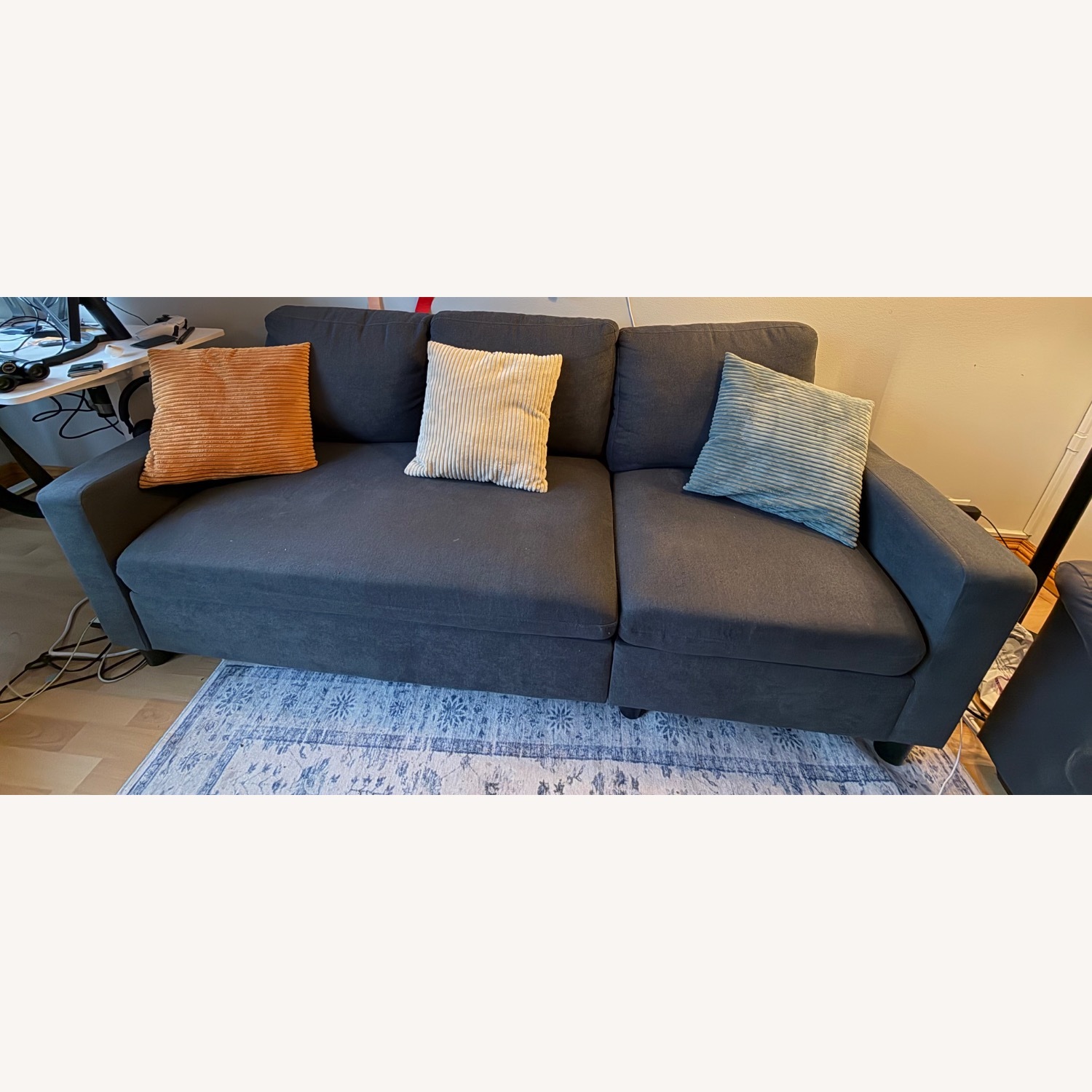 Wayfair Blemke Dark Gray Fabric 3+ Seater Sofa - image-1