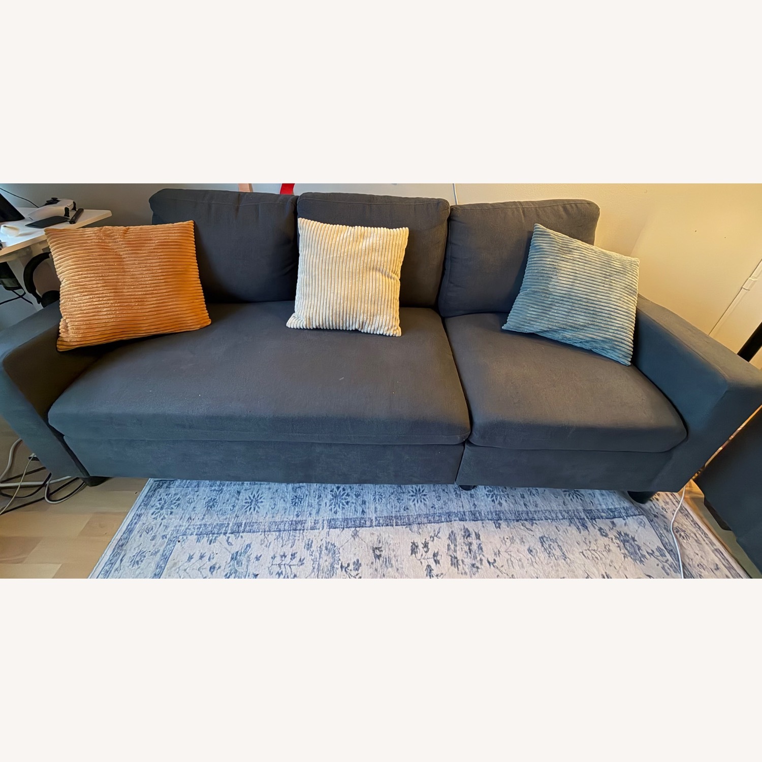 Wayfair Blemke Dark Gray Fabric 3+ Seater Sofa - image-2