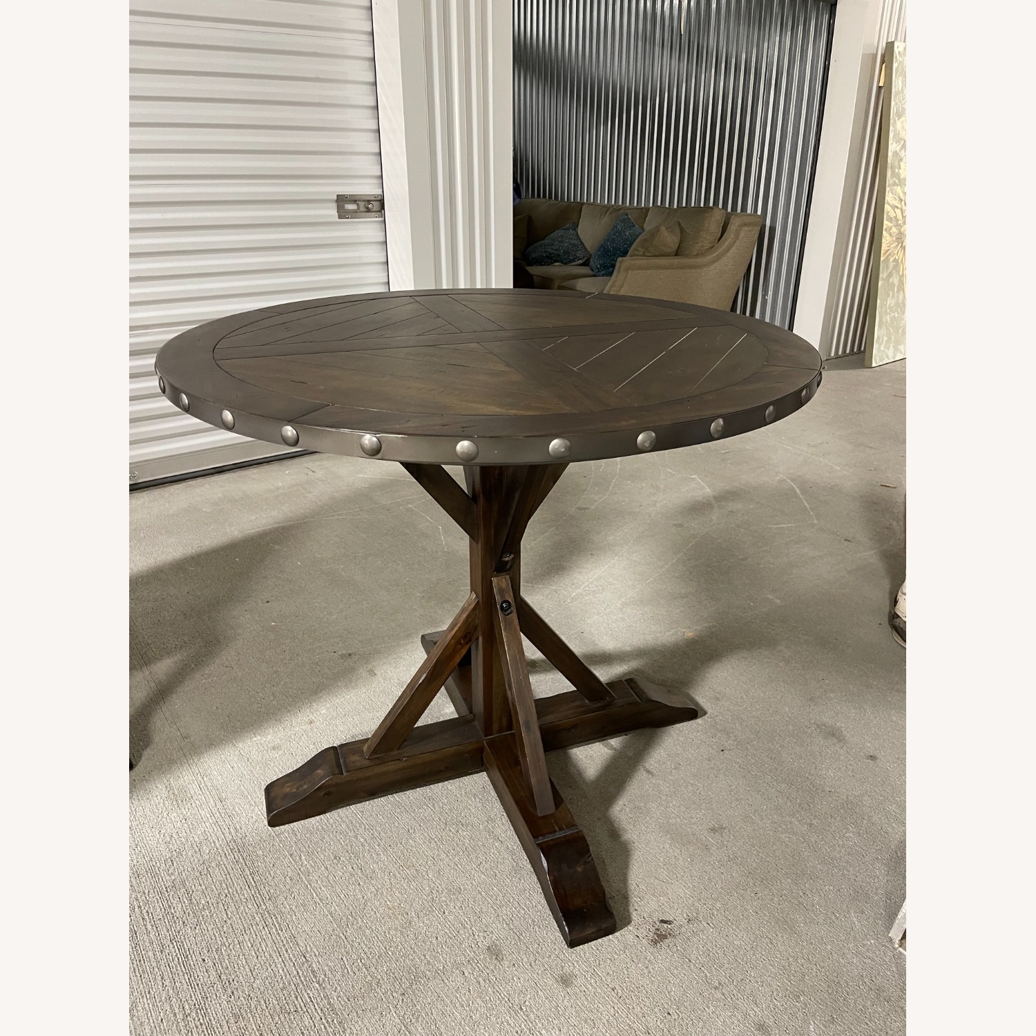 Tall Wood Round Drinks or Bar Table - image-6