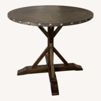 Tall Wood Round Drinks or Bar Table