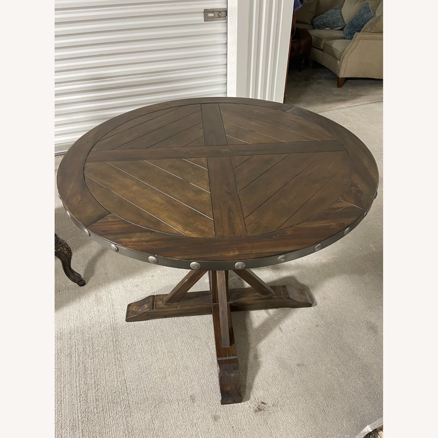 Tall Wood Round Drinks or Bar Table - image-3