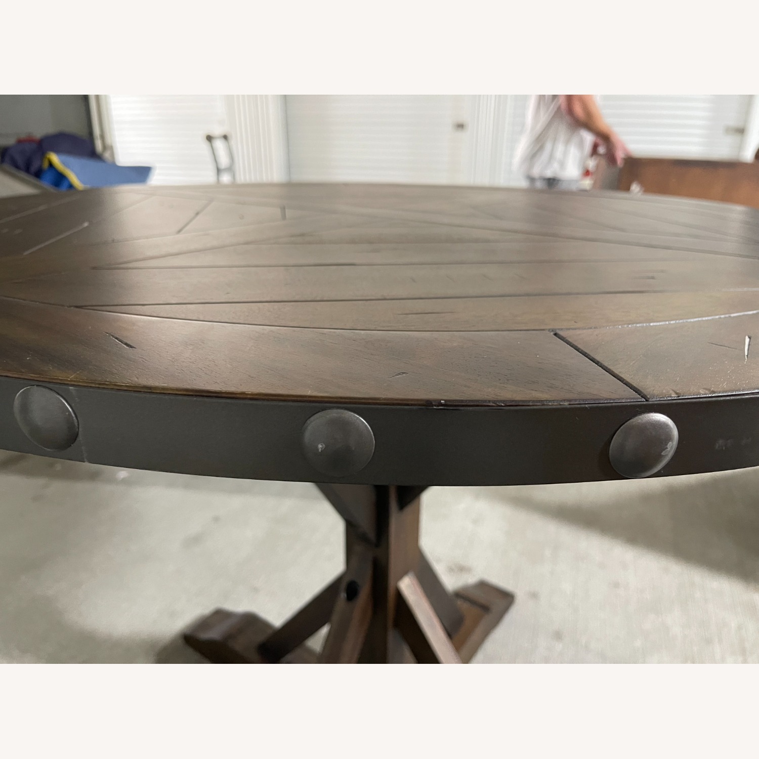 Tall Wood Round Drinks or Bar Table - image-5