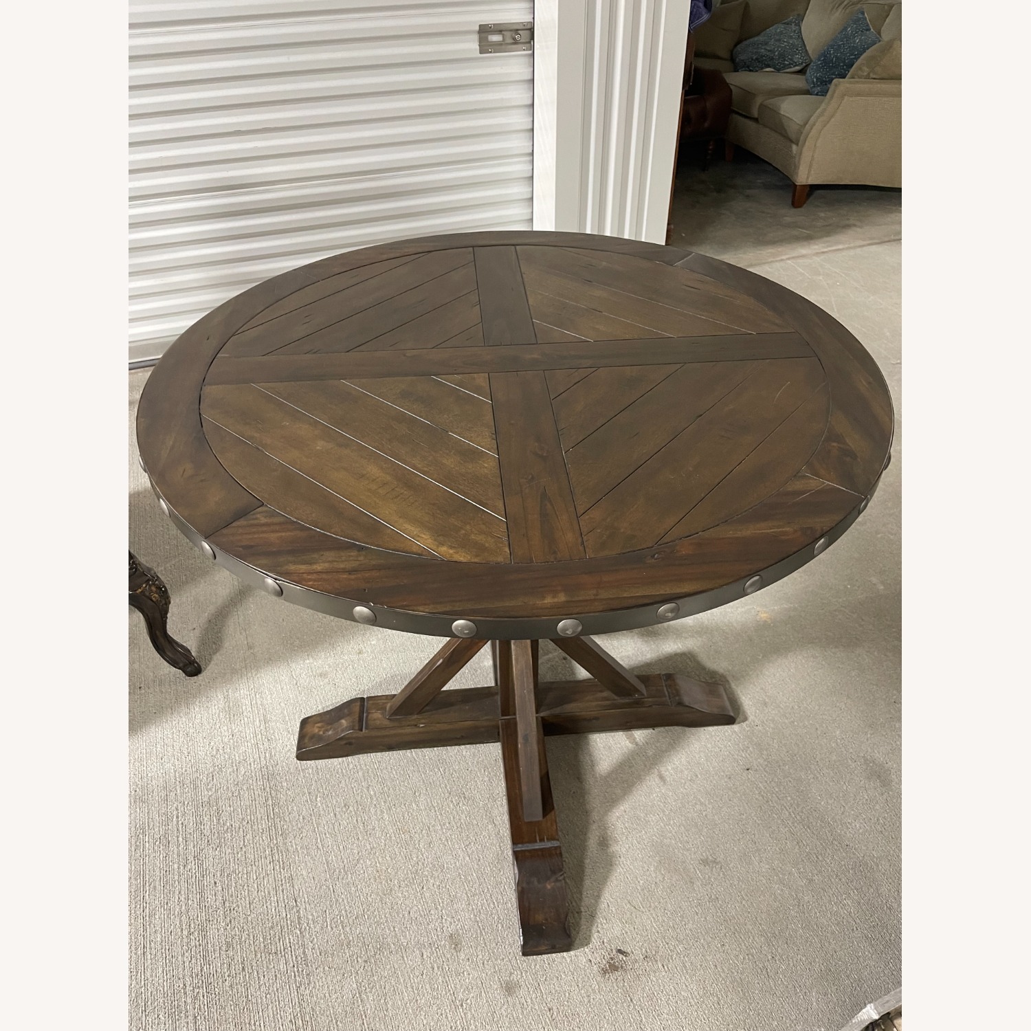Tall Wood Round Drinks or Bar Table - image-2