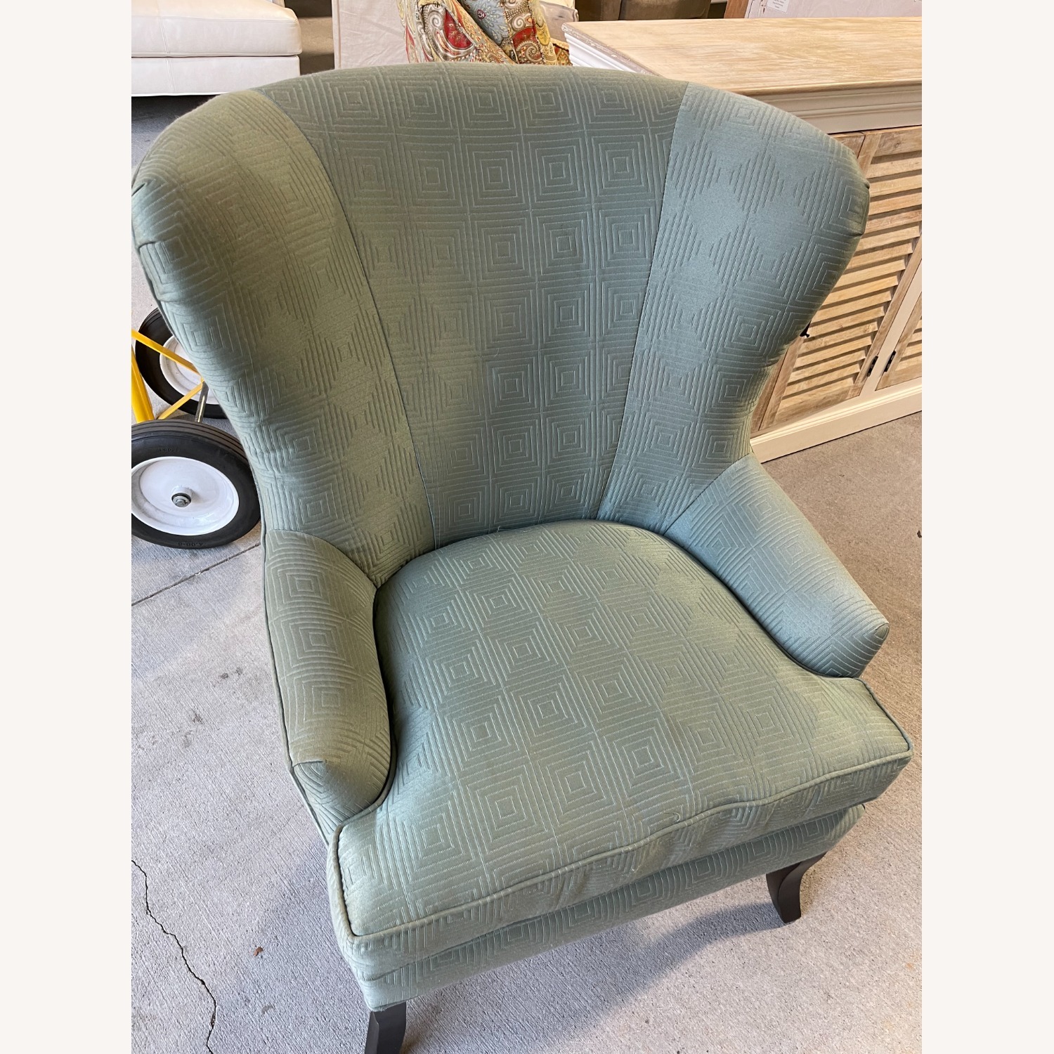 Green Fabric Accent Chair - image-3