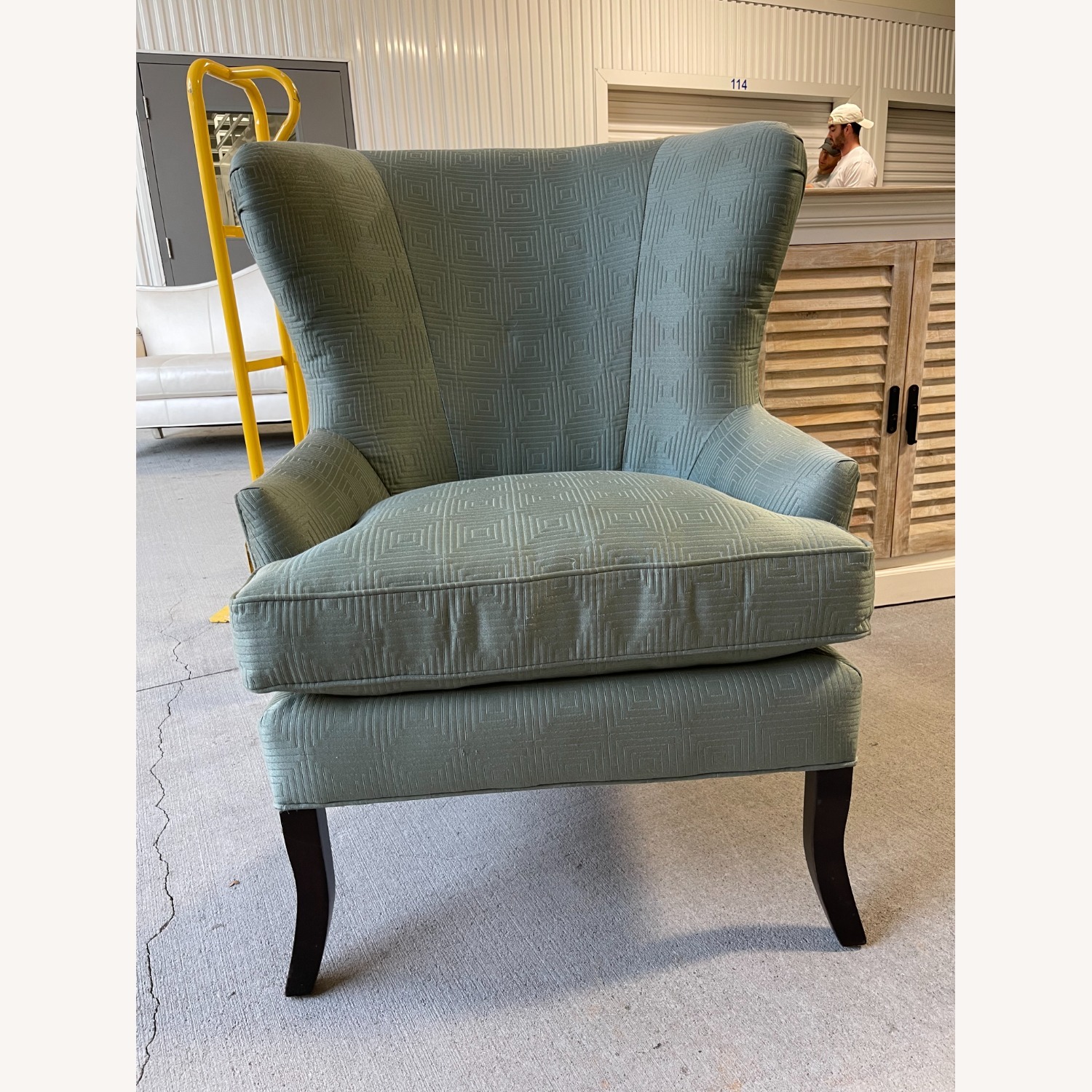 Green Fabric Accent Chair - image-1