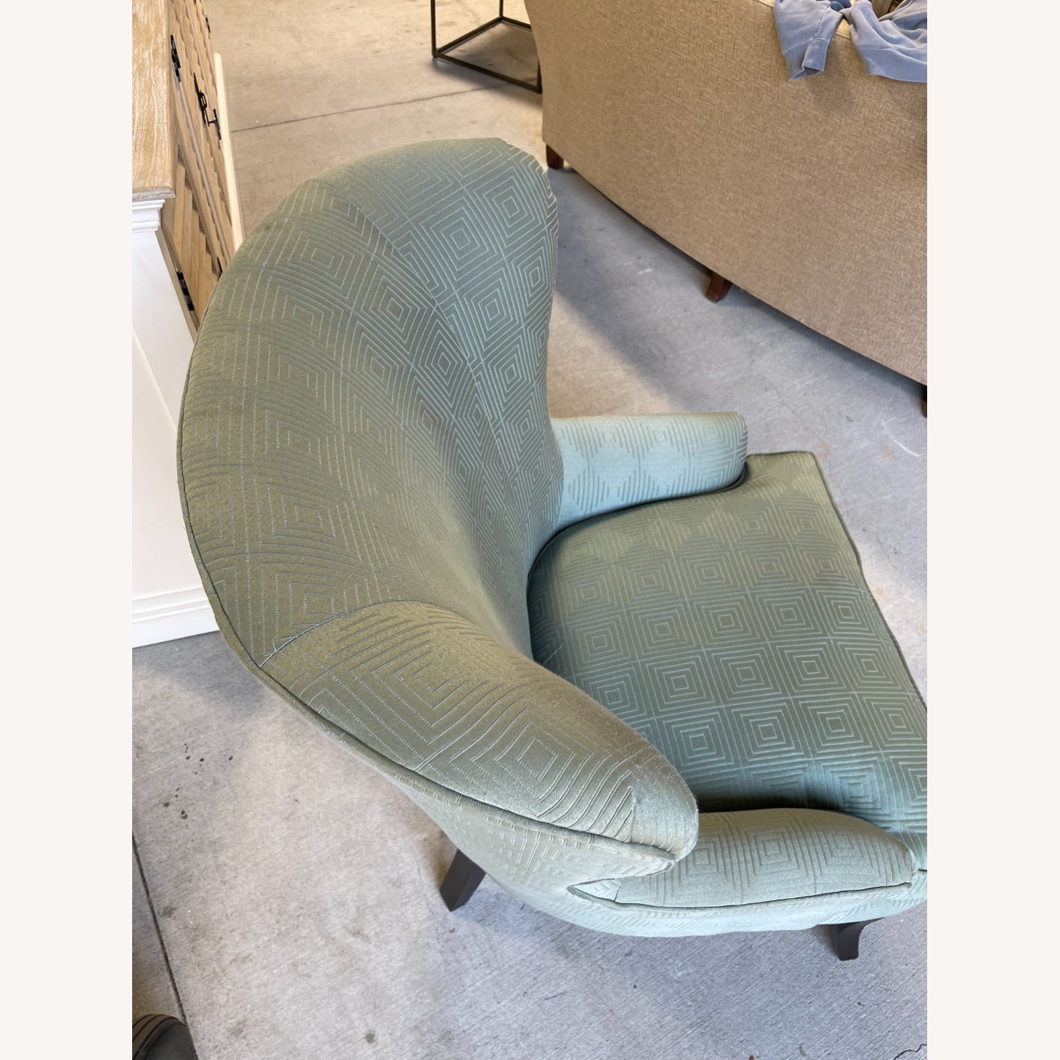 Green Fabric Accent Chair - image-5