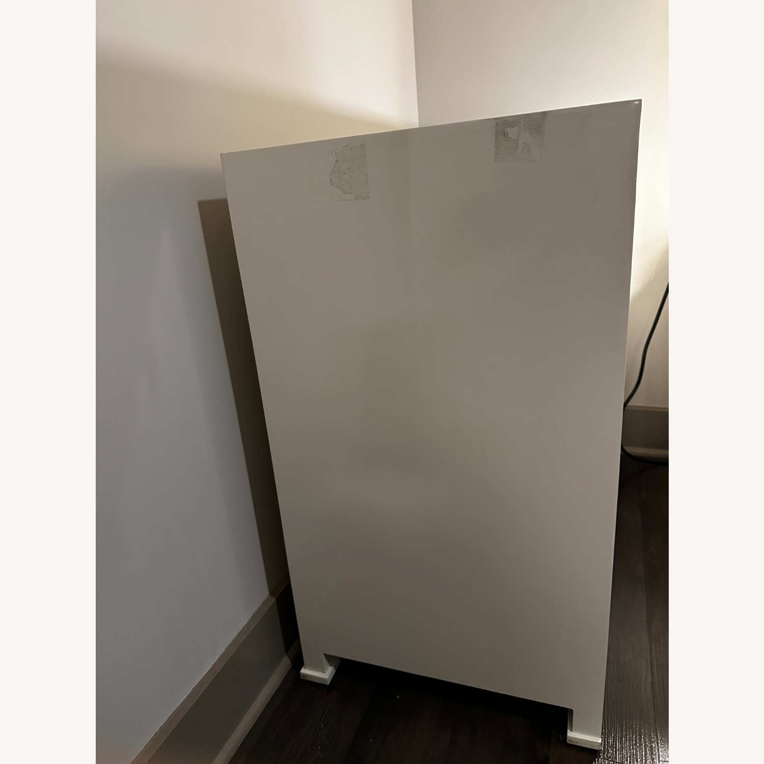 Anthropologie Geo Brass Inlay White Wood Dresser - image-5