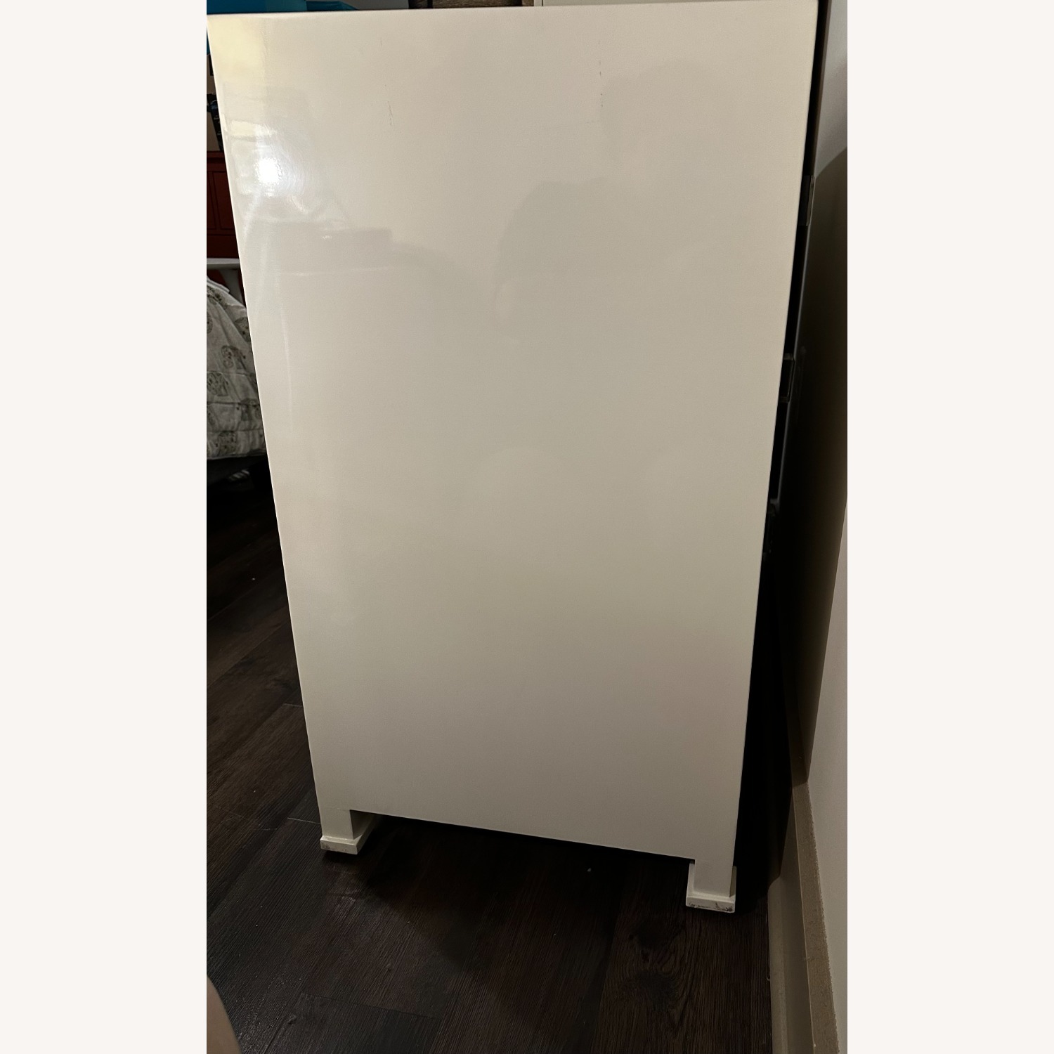 Anthropologie Geo Brass Inlay White Wood Dresser - image-3