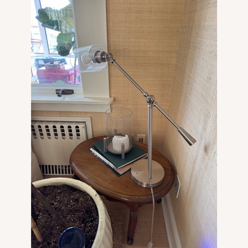 Used Antique Silver Modern Industrial Table Lamp for sale on AptDeco