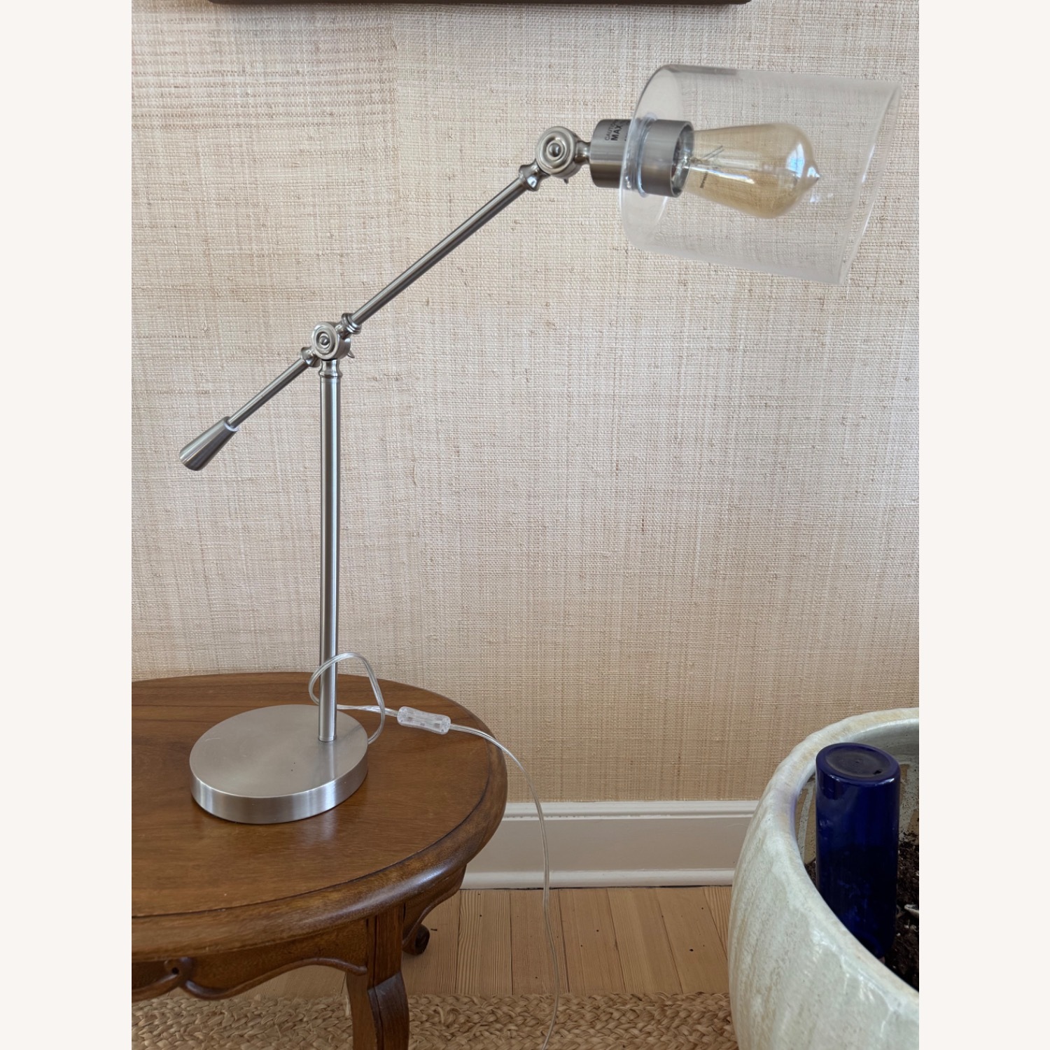 Antique Silver Modern Industrial Table Lamp - image-3