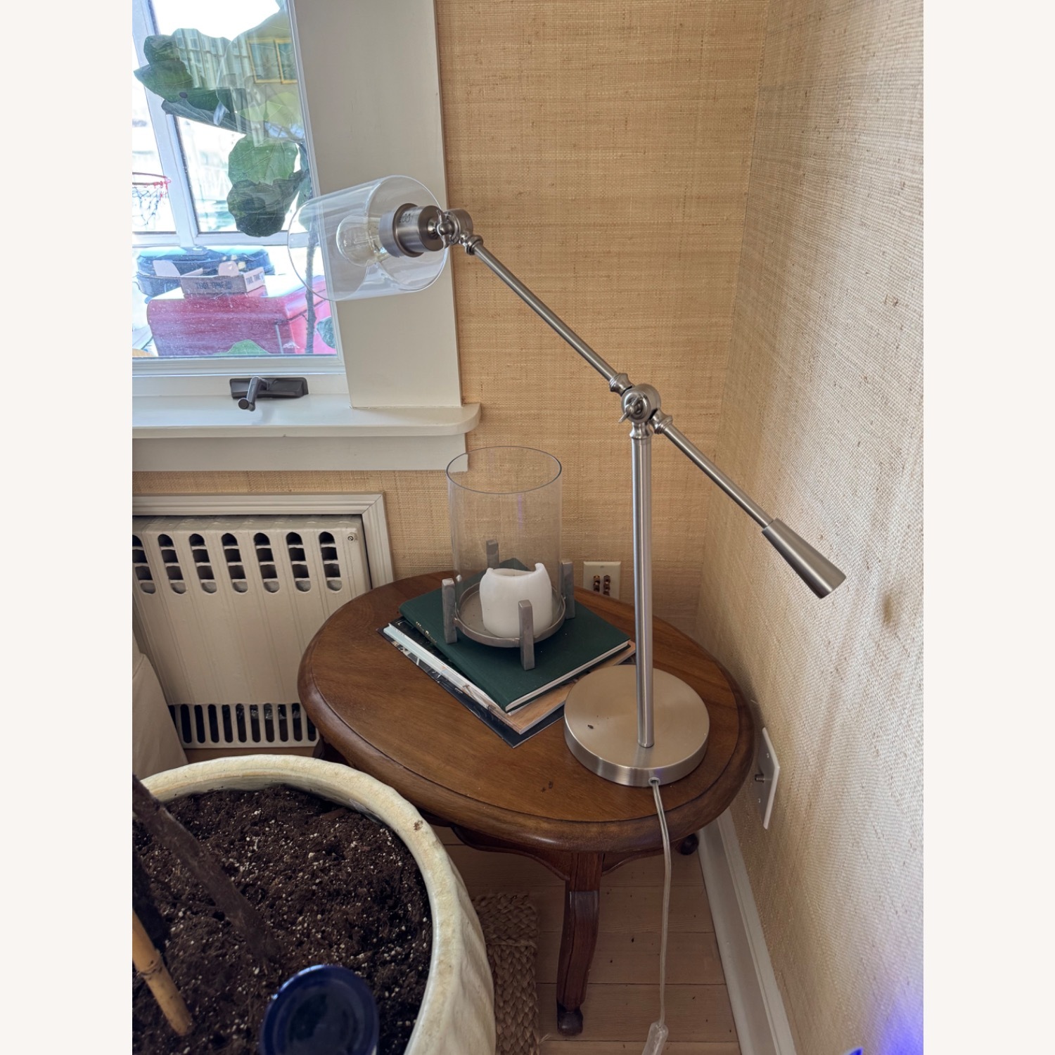 Antique Silver Modern Industrial Table Lamp - image-2