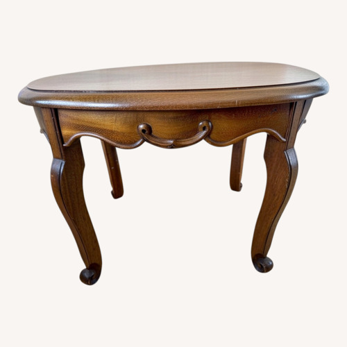 Used Antique Dark Brown Wood Side Table for sale on AptDeco