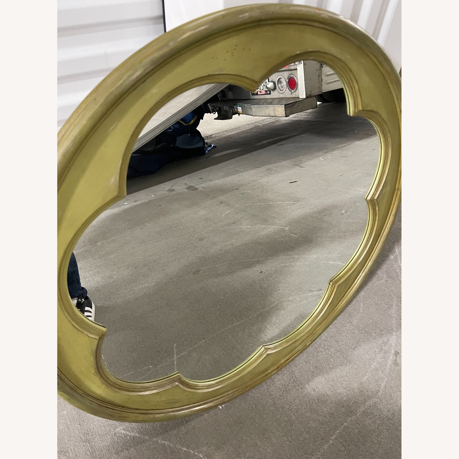 Round Green Washed Mirror - image-2