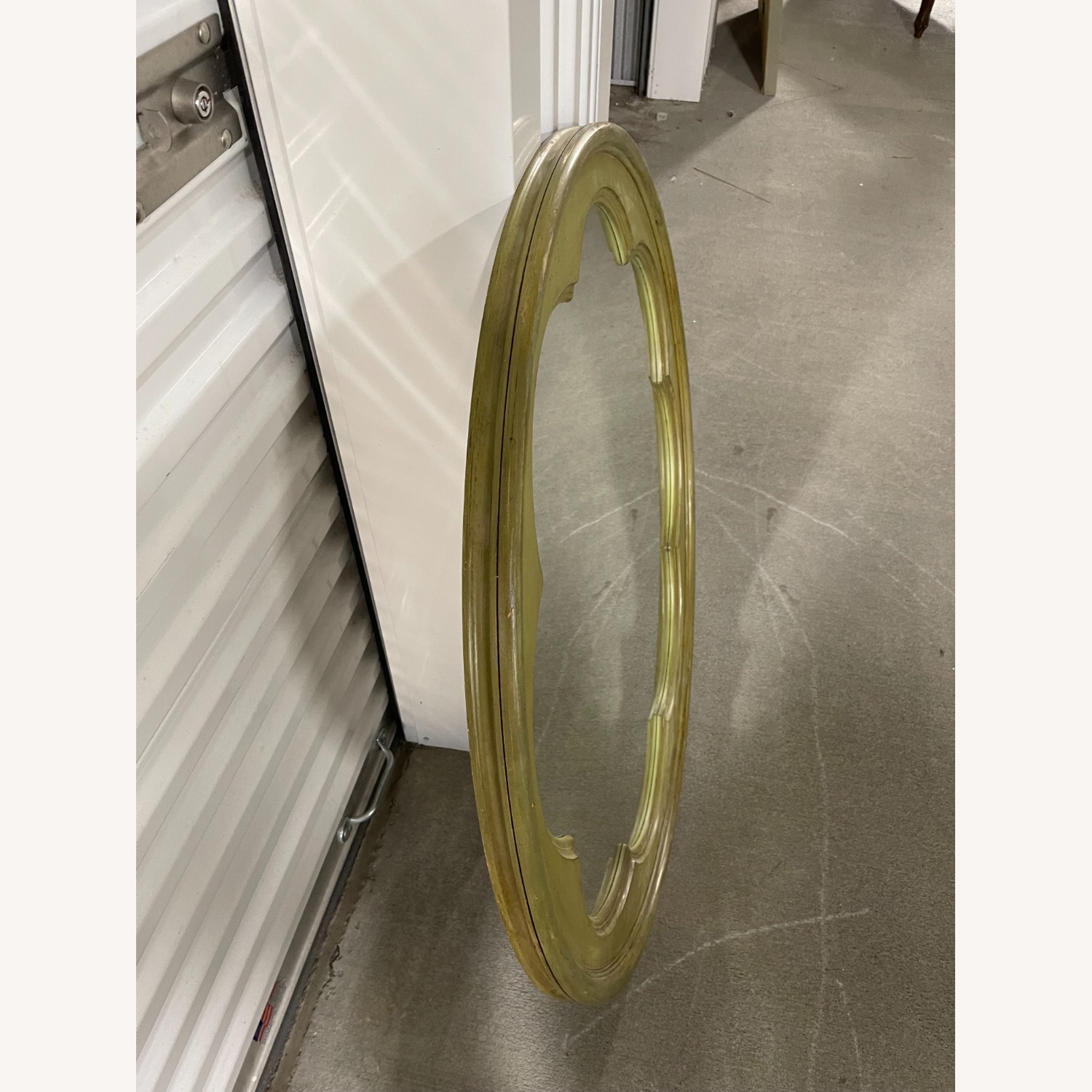 Round Green Washed Mirror - image-3