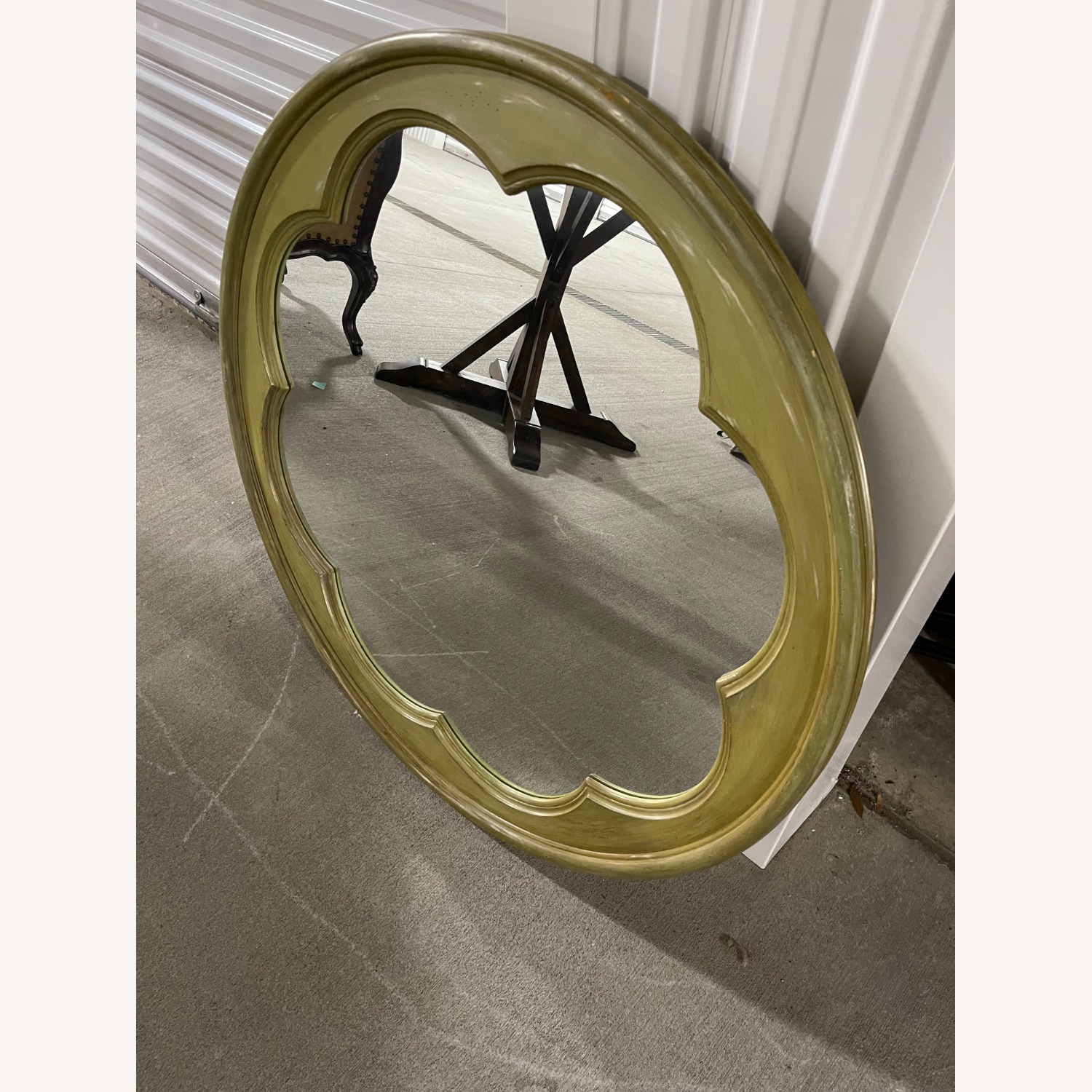 Round Green Washed Mirror - image-4