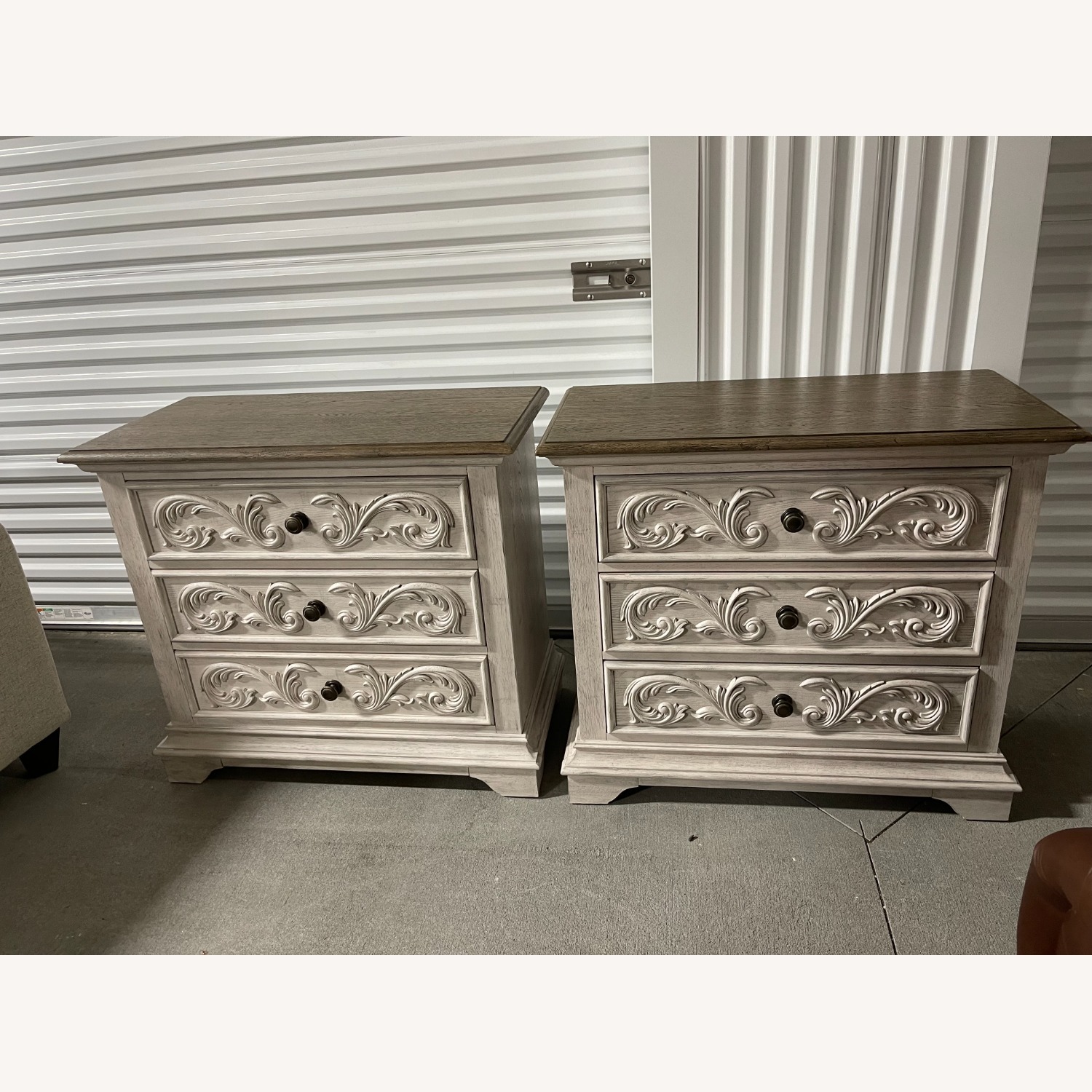 Pair of Painted Three-Drawer Nightstands - image-6