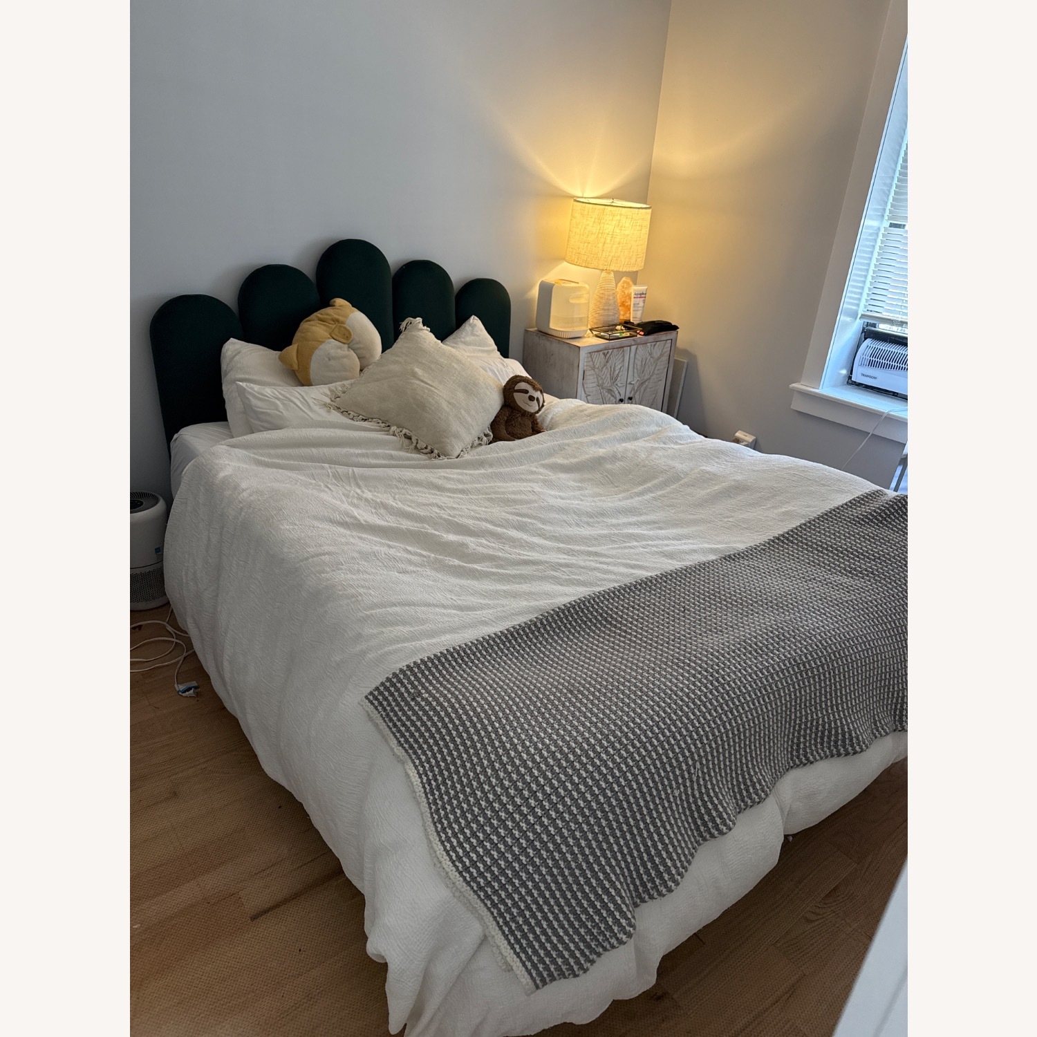 Wayfair Full Sized Green Velvet Storage Bed - image-3