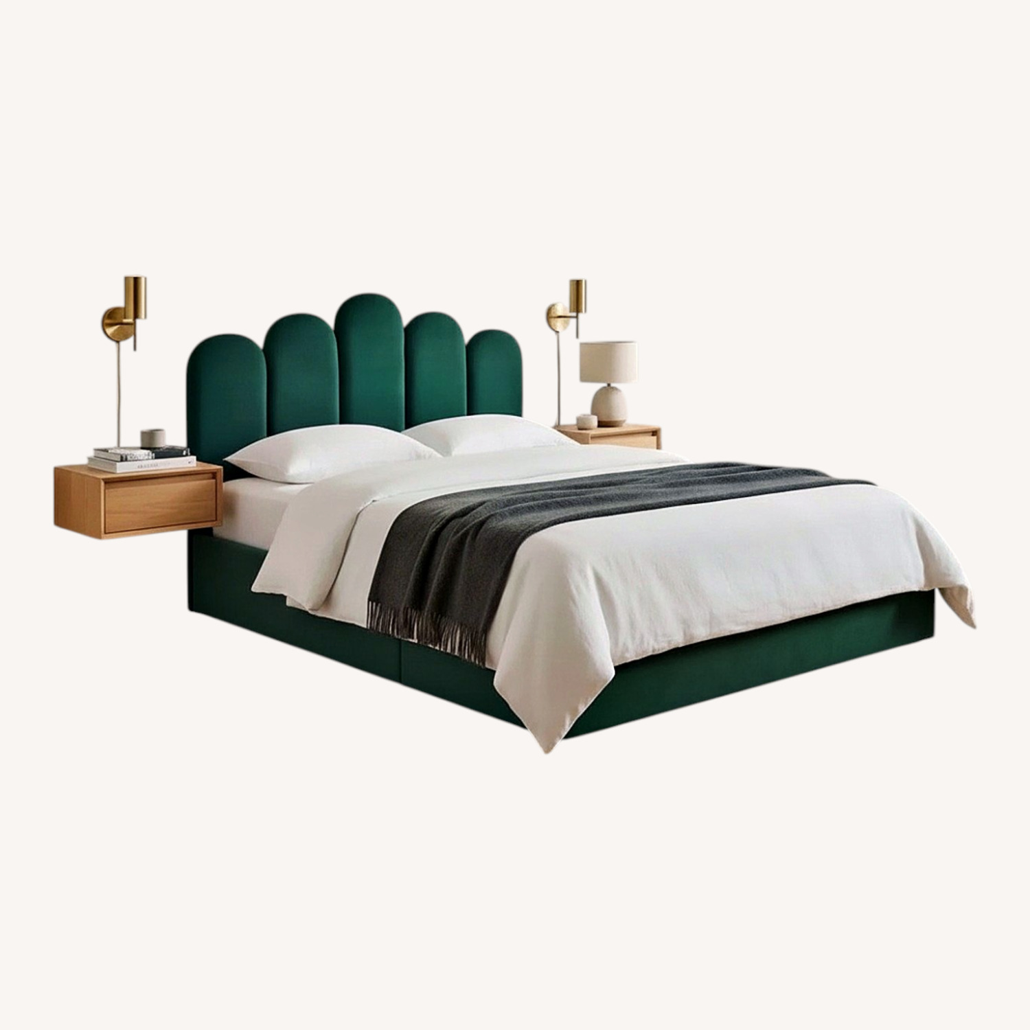 Wayfair Full Sized Green Velvet Storage Bed - image-5