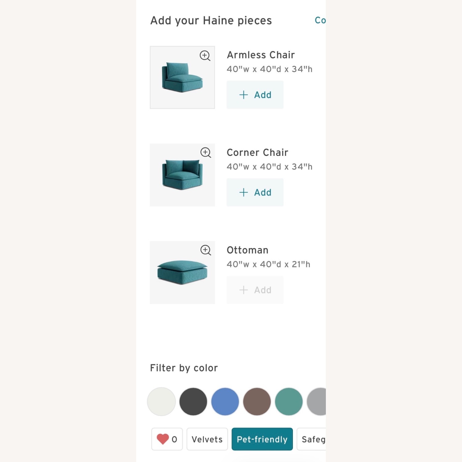 Joybird Haine Modular Sofa - Peacock Blue - image-17